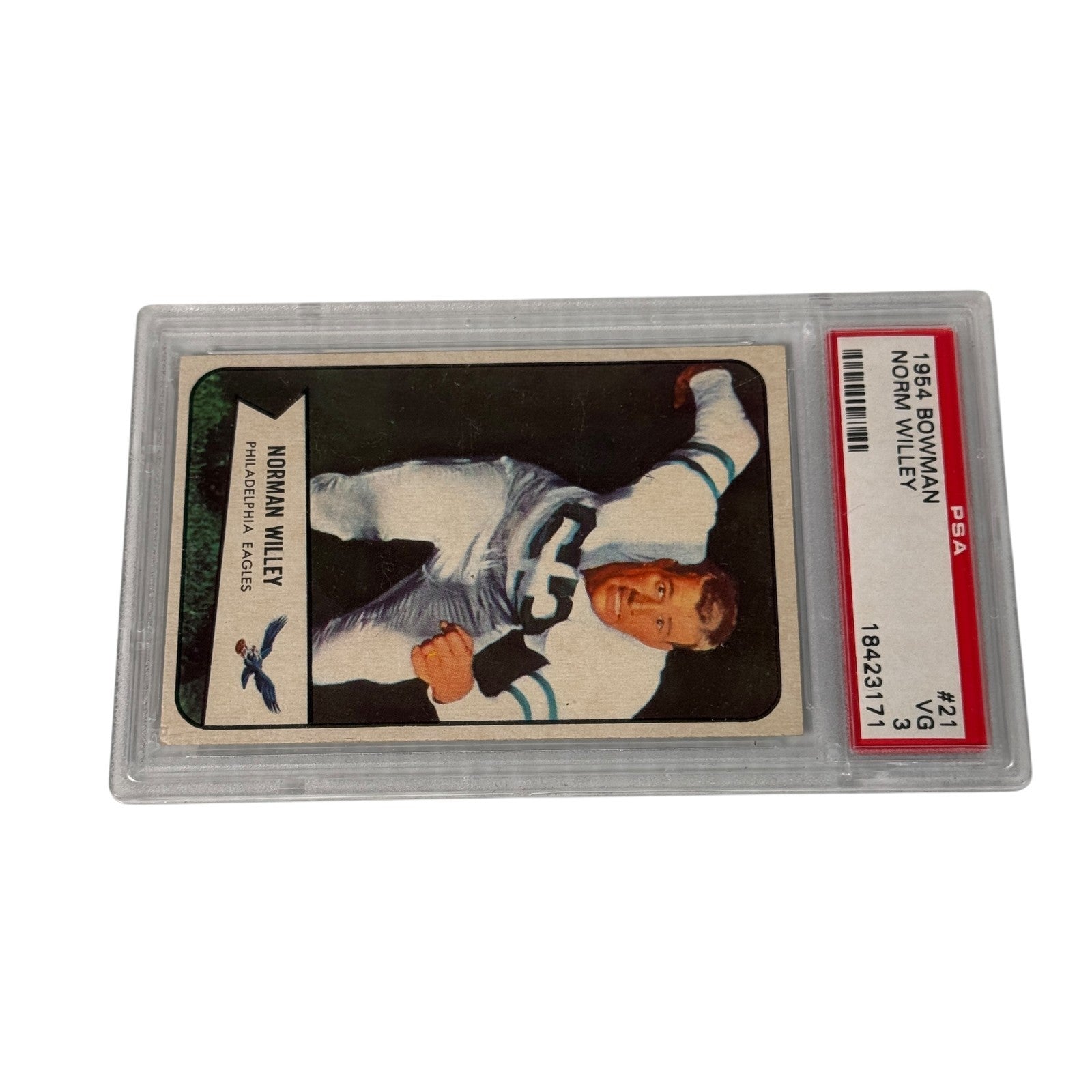1954 Bowman - Norm Willey #21 PSA Graded 3 VG Philadelphia Eagles Rookie RC