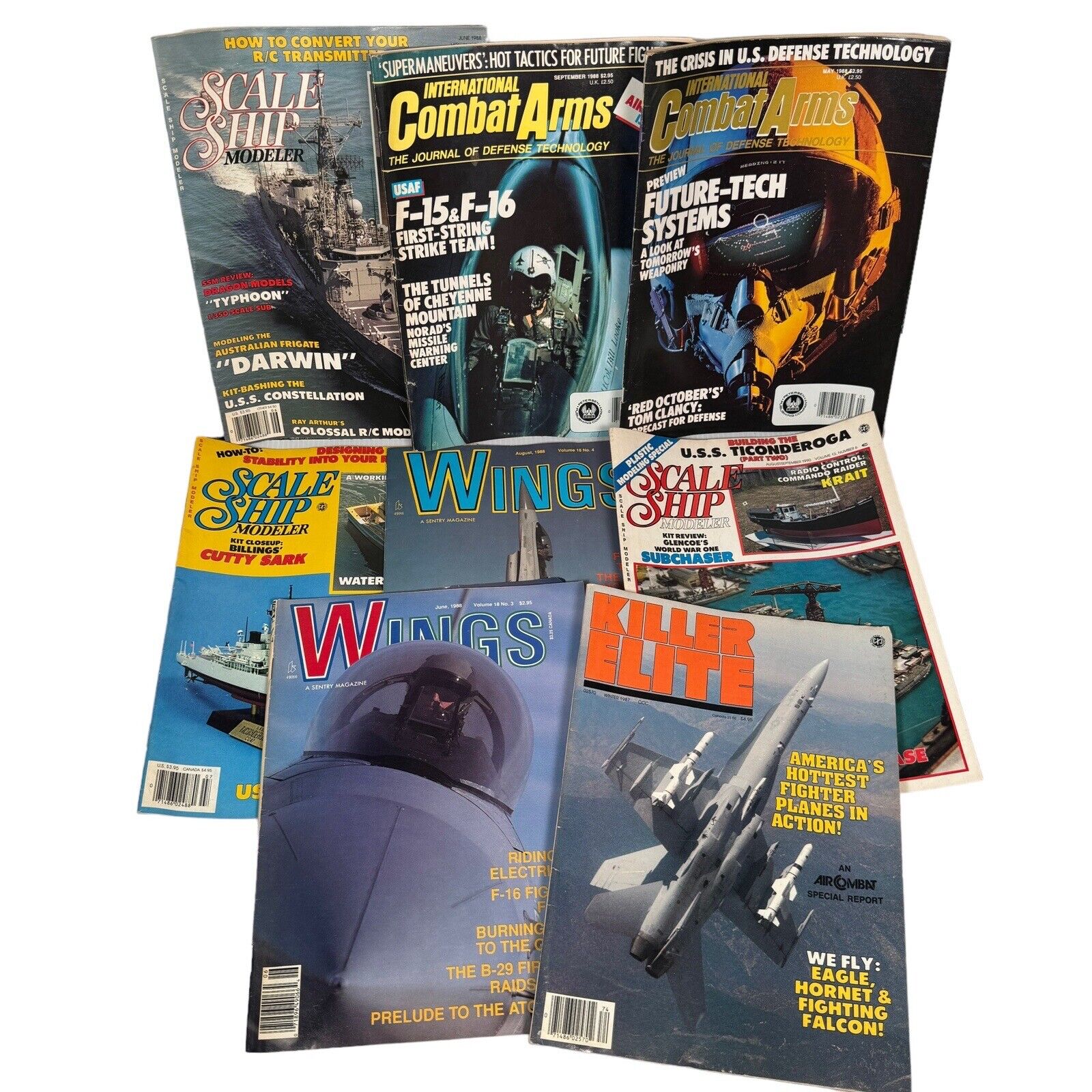 Military Magazines Lot Scale Ship Modeler Air Combat Wings & Int’l Combat Arms