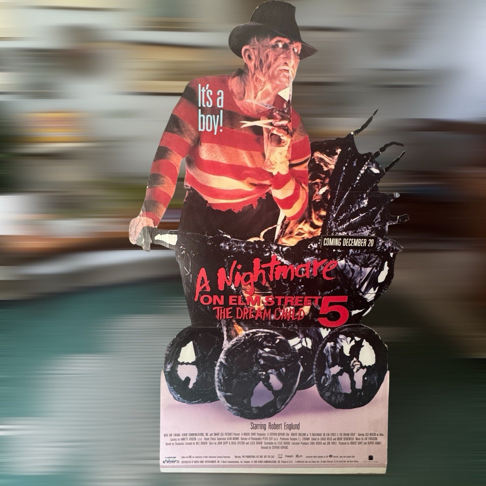 Vintage Nightmare On Elm Street 5 The Dream Child Freddy Krueger Standee Display