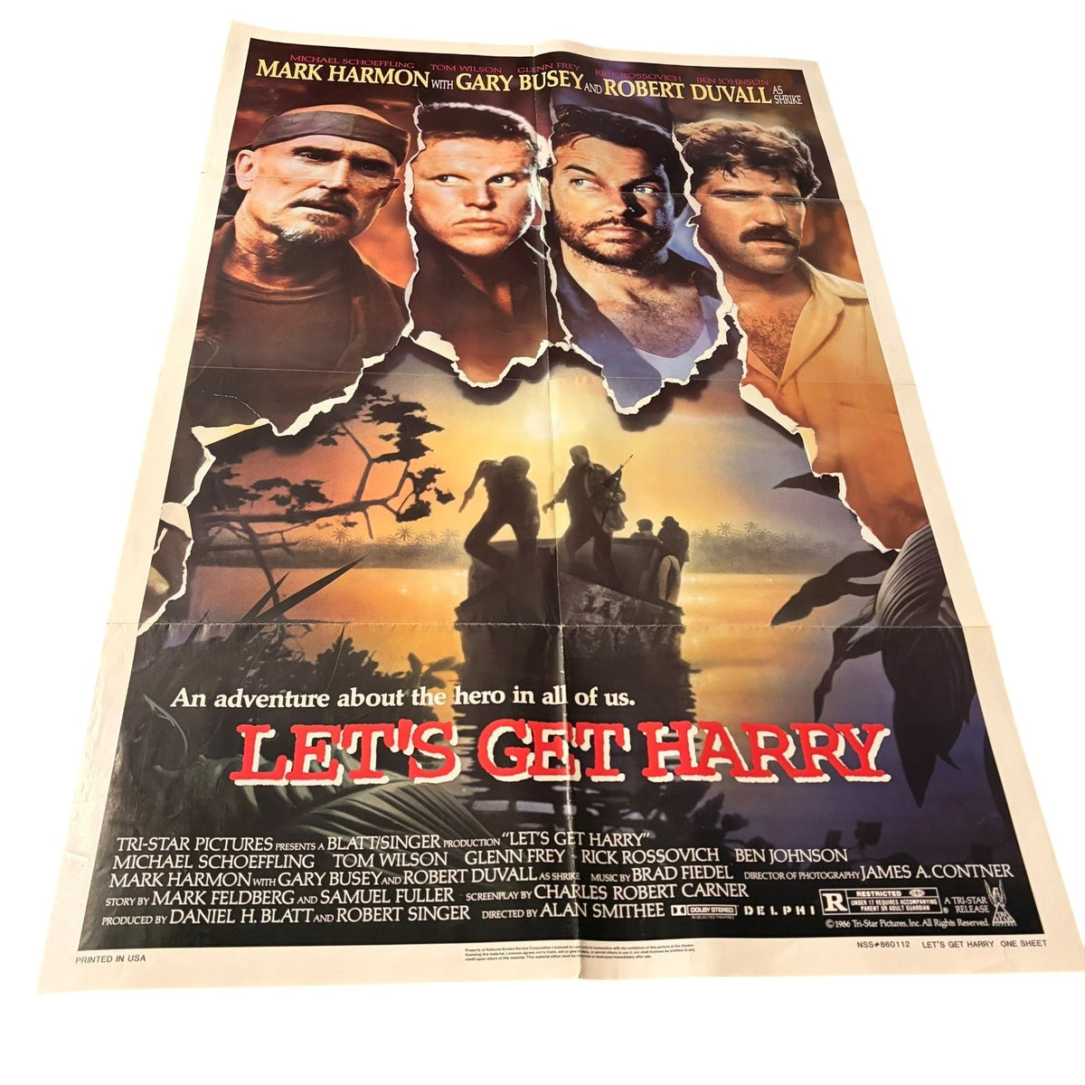 Let's Get Harry 1986 One Sheet Movie Poster Gary Busey Robert Duvall War Movie