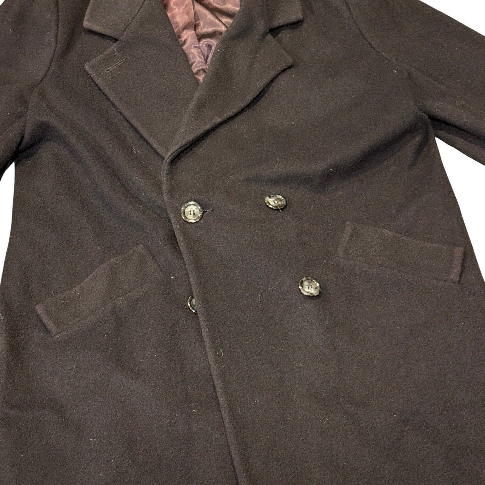 Pendleton Women’s Wool Trench Coat Double Breasted Petit Size 12p Navy