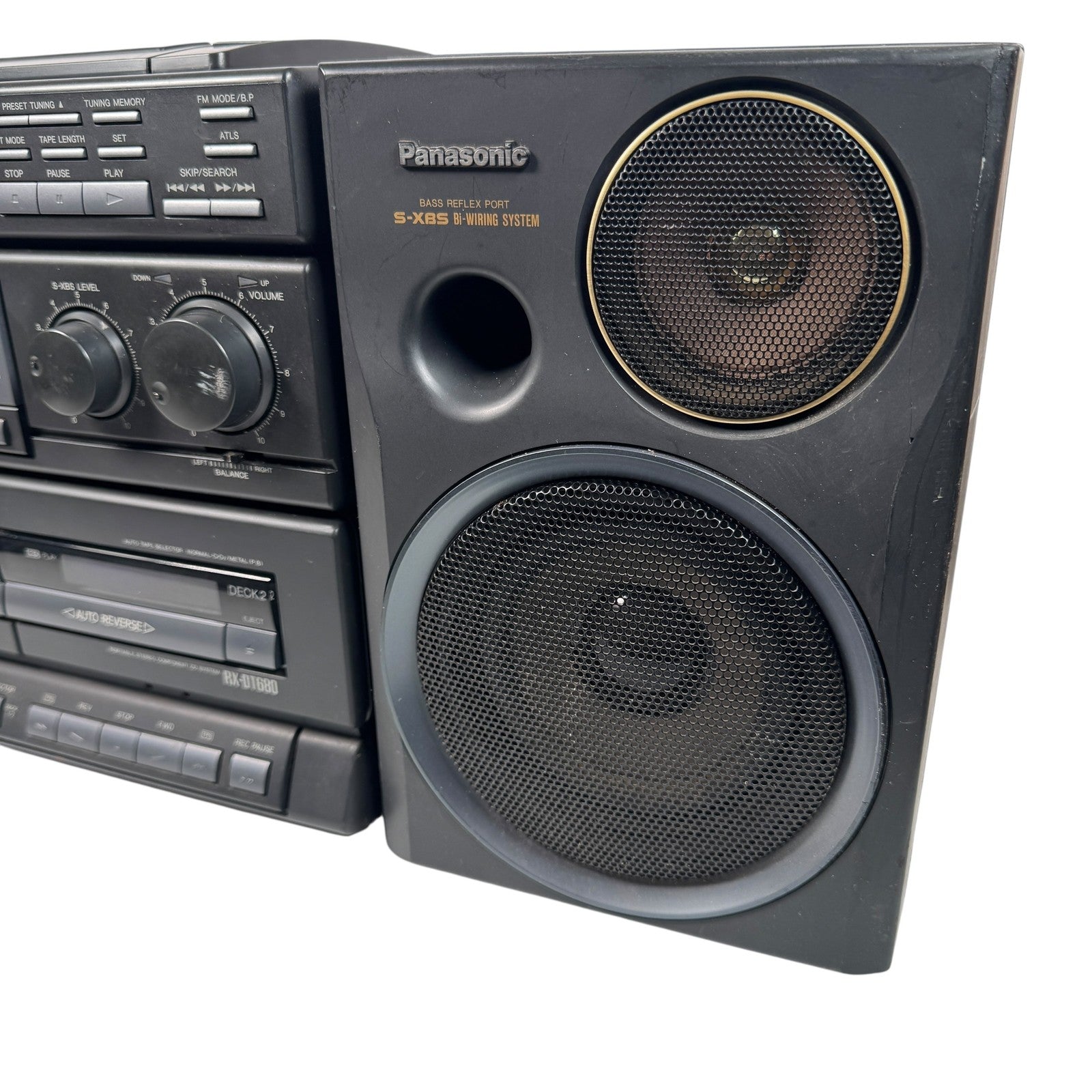 Vintage Panasonic RX-DT680 Stereo System S-XBS Bi-Wiring Dual Cassette CD (READ)