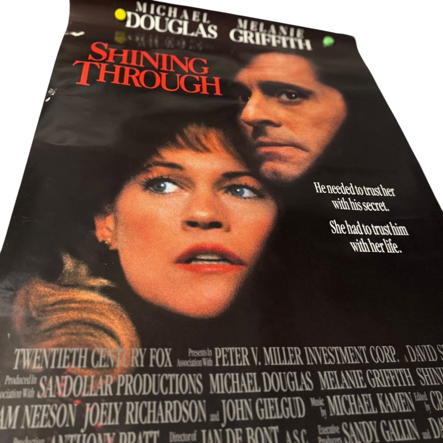 Shining Through 1992 One-Sheet Movie Poster Michael Douglas Melanie Griffith