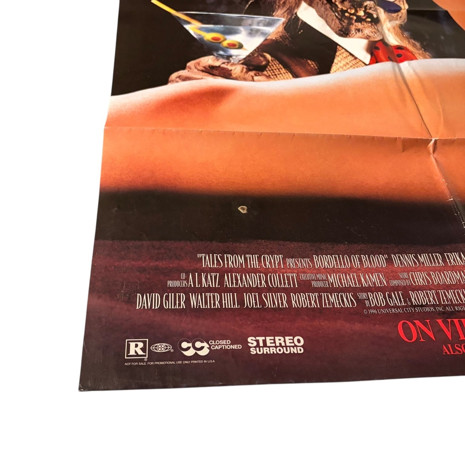 Bordello of Blood 1996 Video Store Promotional Horror Movie Poster 27"x40"