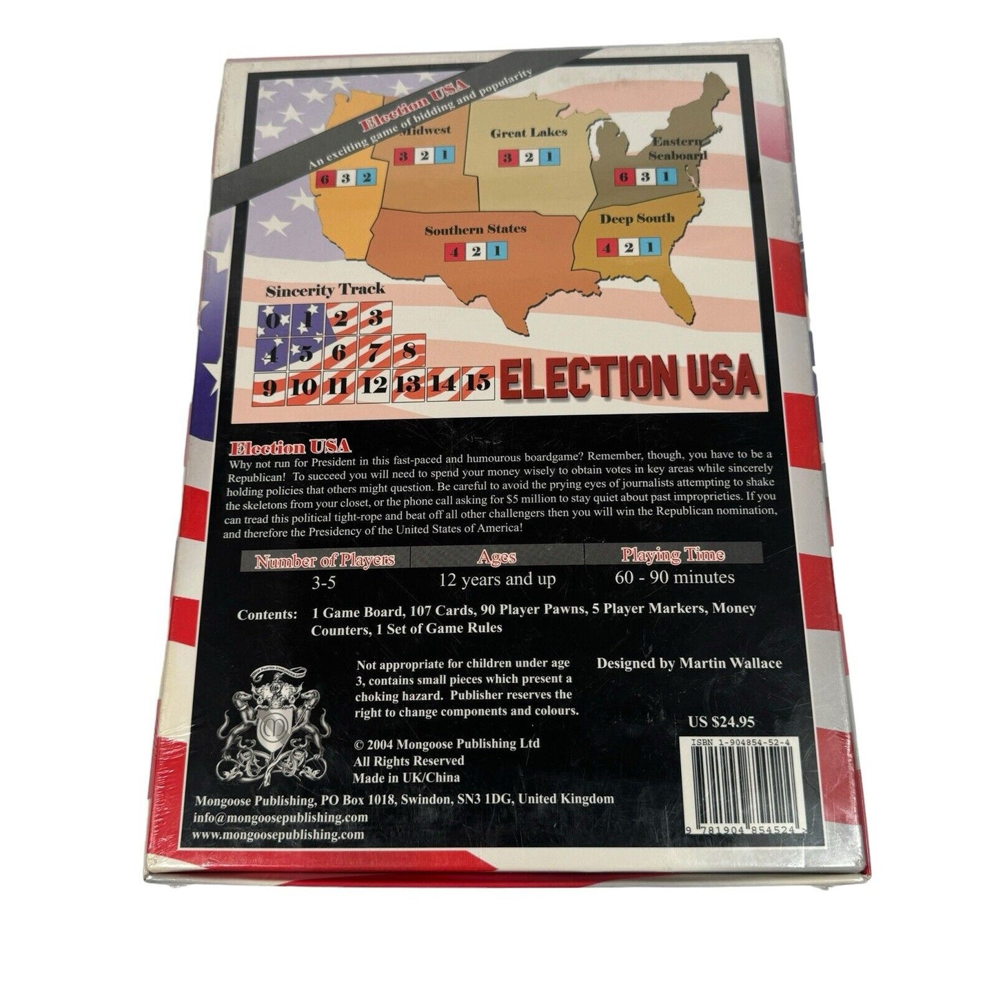 VTG 2004 Election USA Board Game Mongoose Publishing Martin Wallace