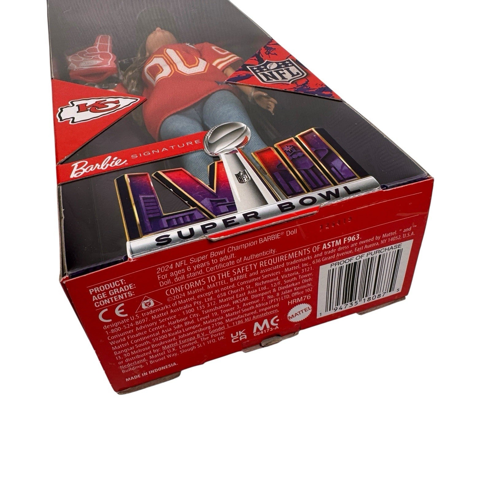Barbie Signature NFL Kansas City Chiefs Superbowl LVIII Doll 2024 Mattel #HRM76
