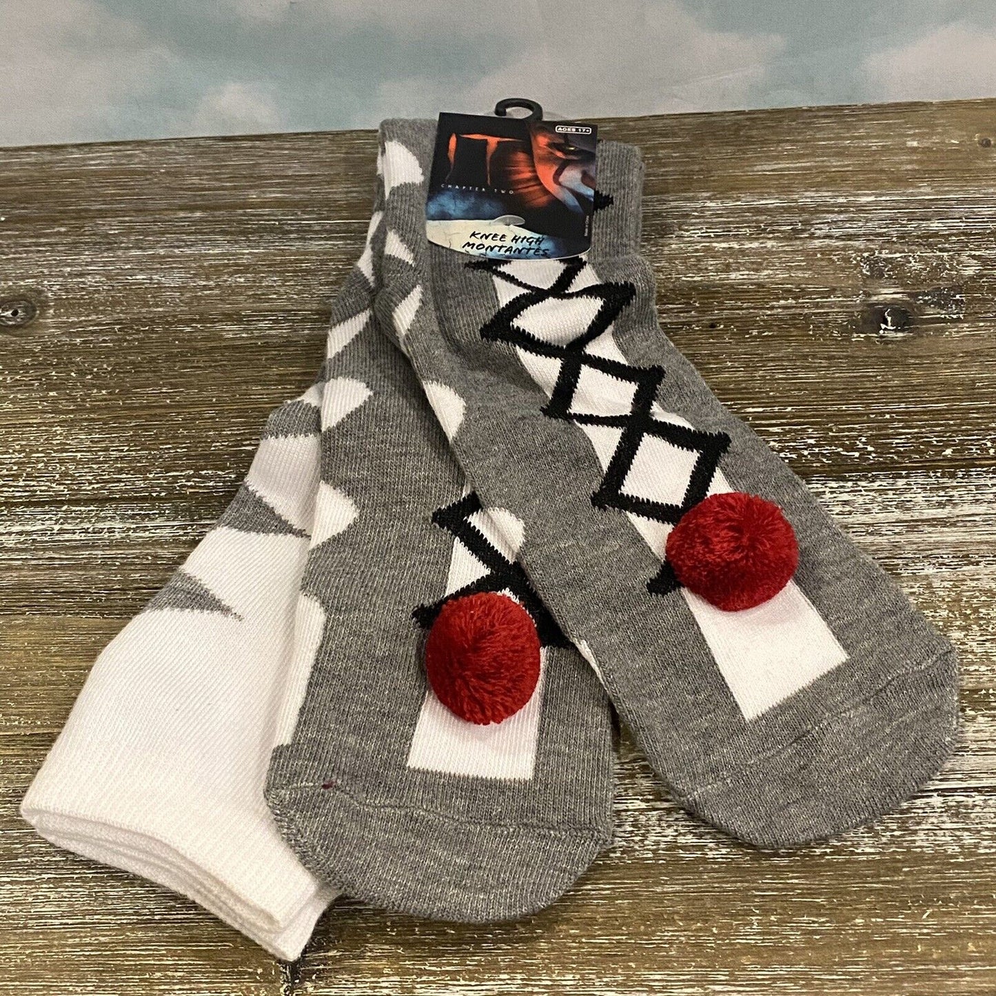 IT Chapter Two Lace-Up Knee High Horror Sexy Clown Novelty Character Socks