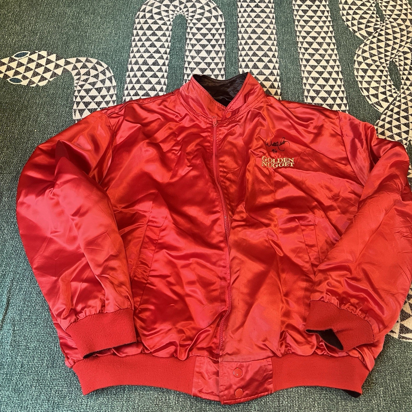 Vintage 1996 Mirage & Golden Nugget Reversible Bomber Jacket Signed