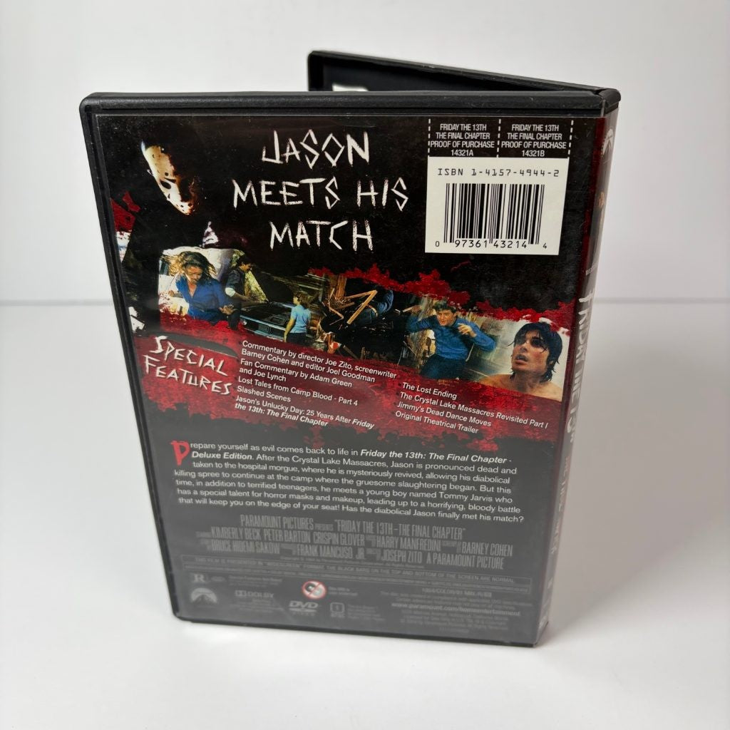 Friday the 13th The Final Chapter DVD Deluxe Edition Paramount Jason Horror