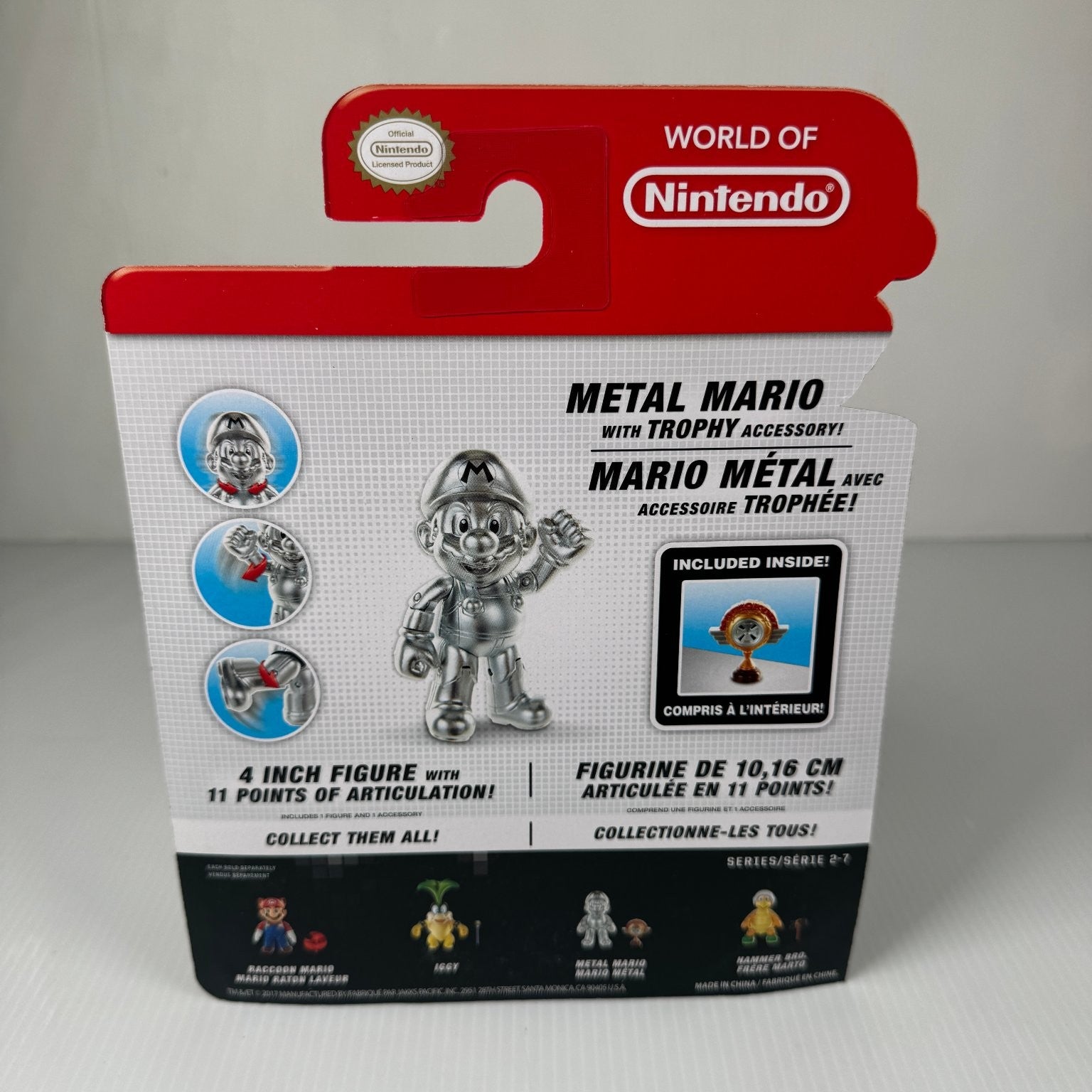 Metal Mario Super Mario Bros 4 Inch Figure Trophy Accessory Jakks Pacific