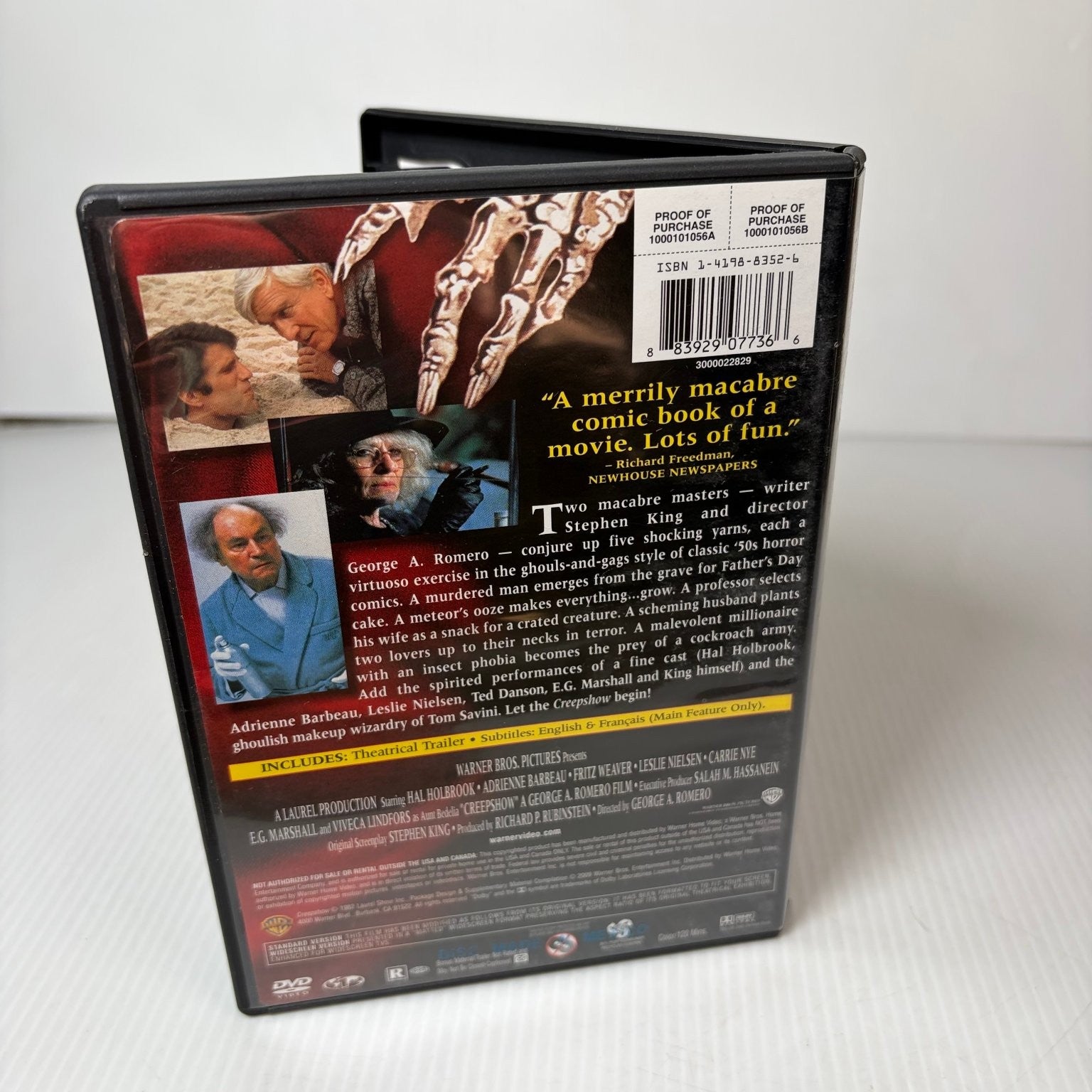 CREEPSHOW DVD 1982 George A. Romero Stephen King Hal Holbrook Leslie Nielsen