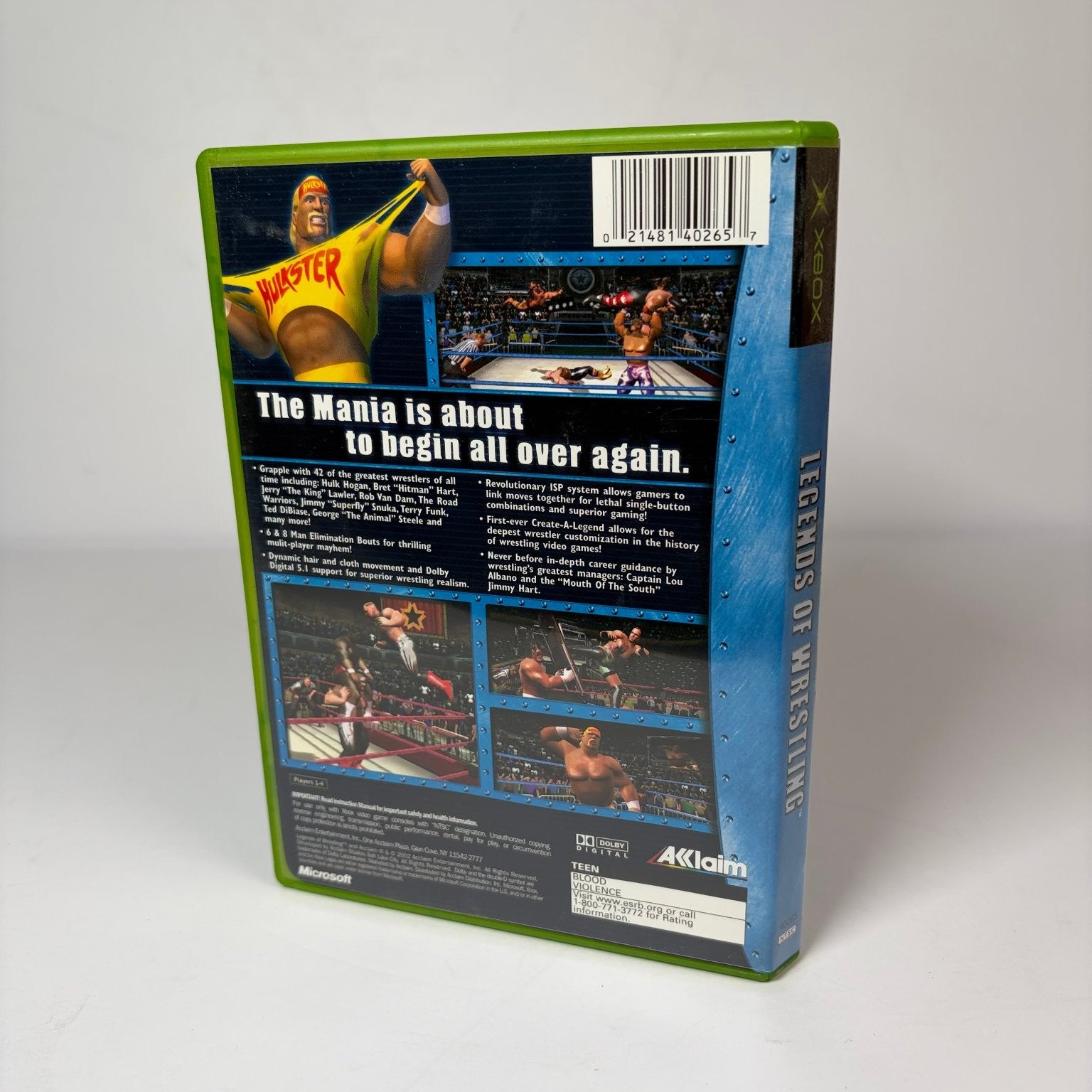 Legends of Wrestling Xbox Video Game Sports Multiplayer Complete CIB