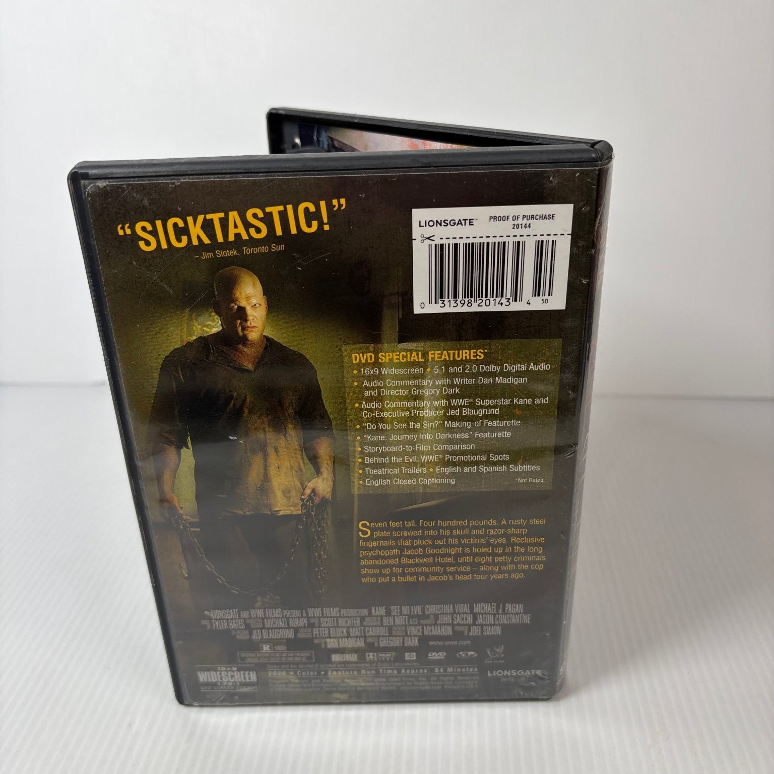 See No Evil DVD 2006 Widescreen Kane Horror Film Special Features