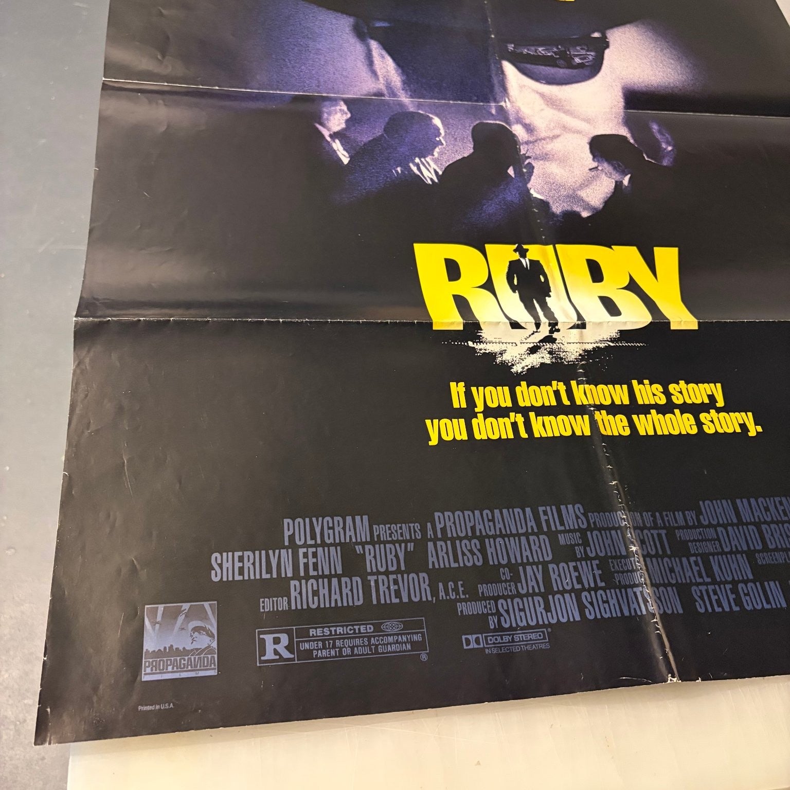 Vintage Ruby 1992 One Sheet Movie Poster USA Danny Aiello Mafia JFK 27"x40"