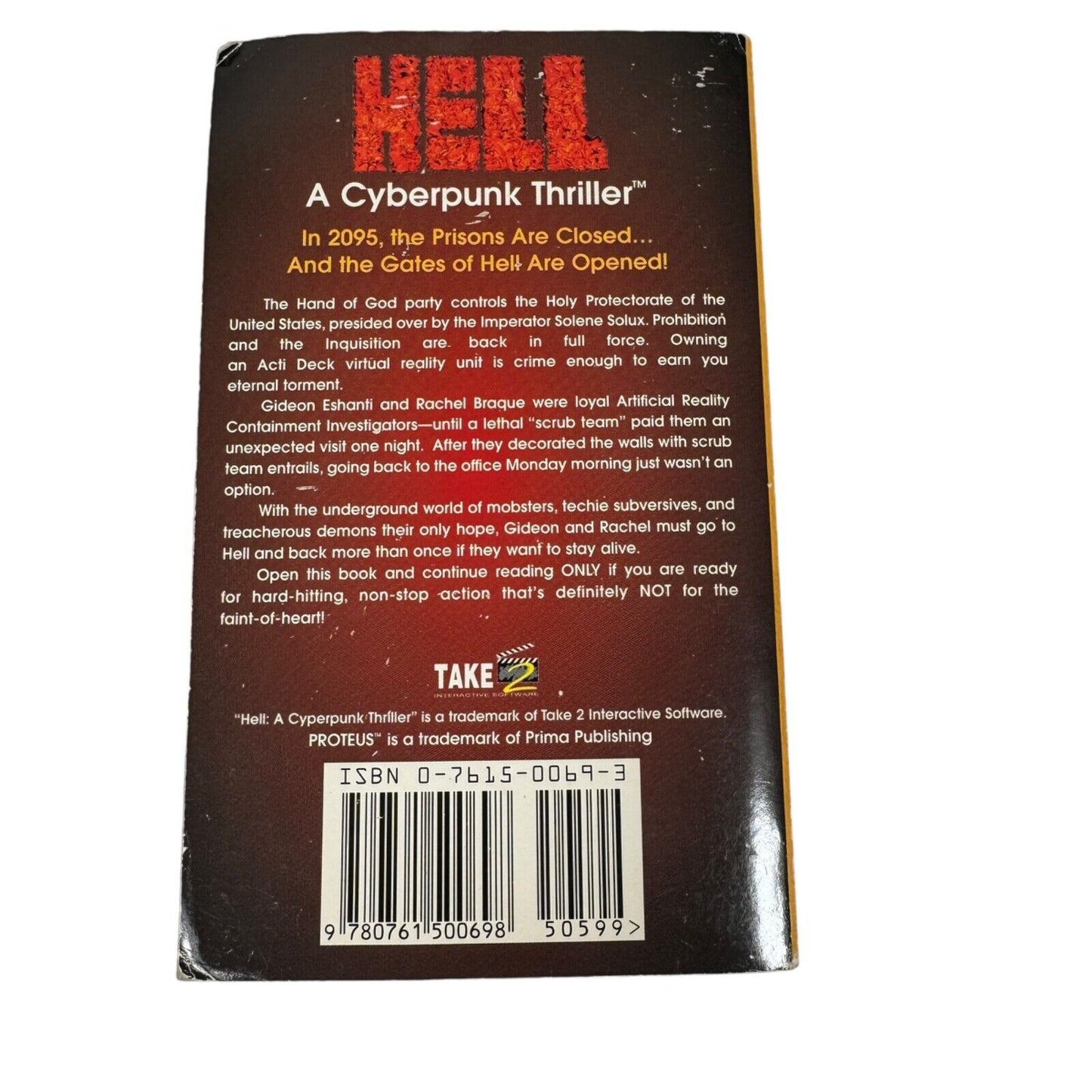 Hell : A Cyberpunk Thriller by Chet Williamson 1st paperback printing 1995