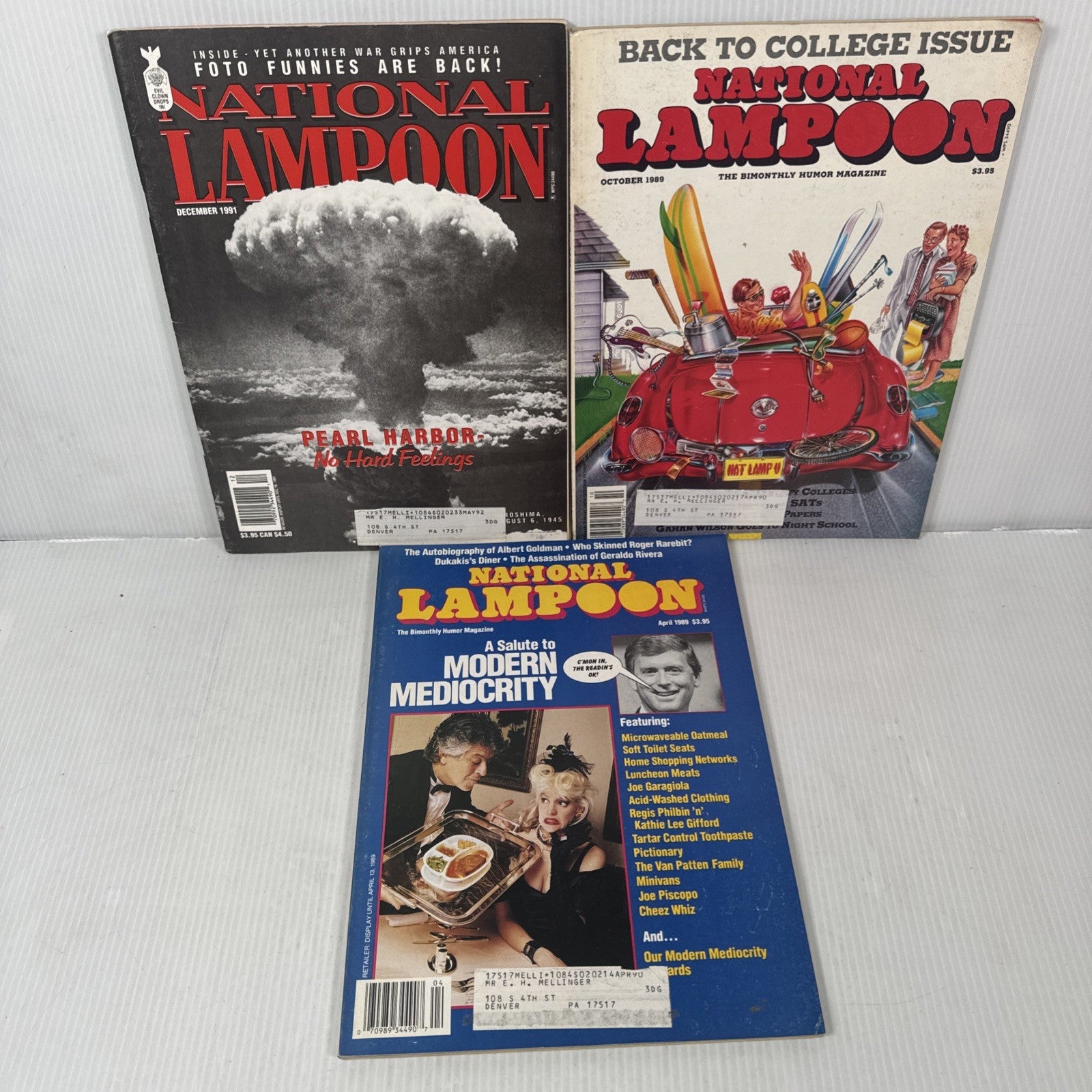 Lot of 10 VTG National Lampoon Comedy Magazines from 1988-1991 Rare Backissues