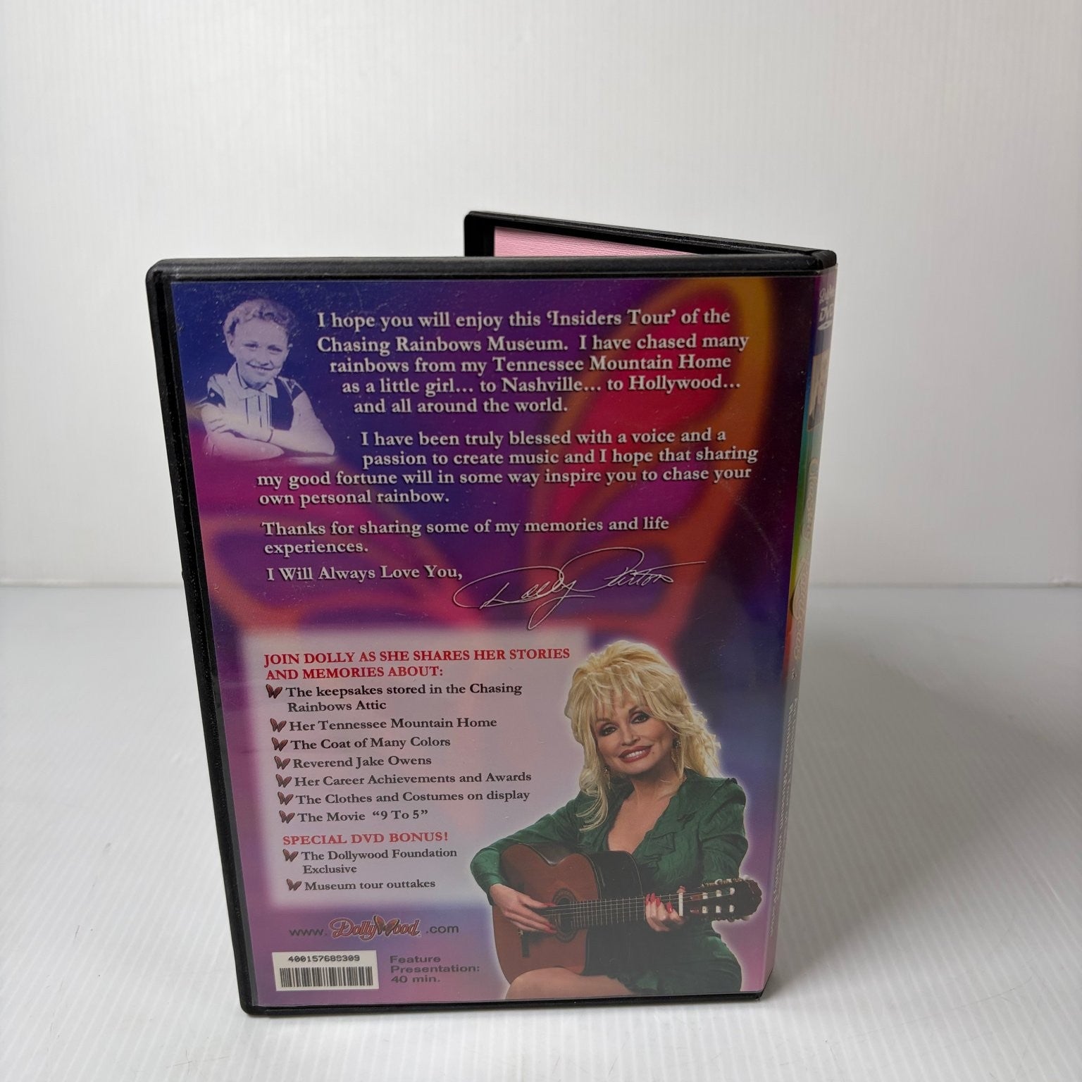 Chasing Rainbows Dolly Parton Museum Tour DVD Widescreen 40 Min Dollywood