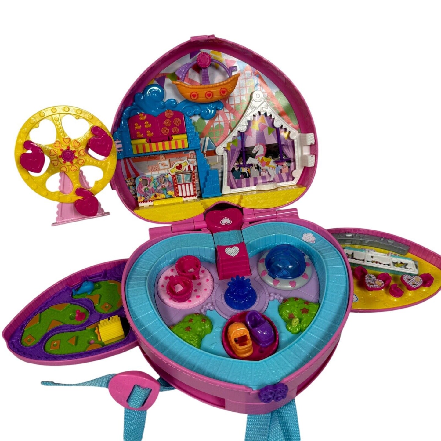 Polly Pocket Theme Park Tiny Is Mighty Playset Backpack Heart Shape With Straps