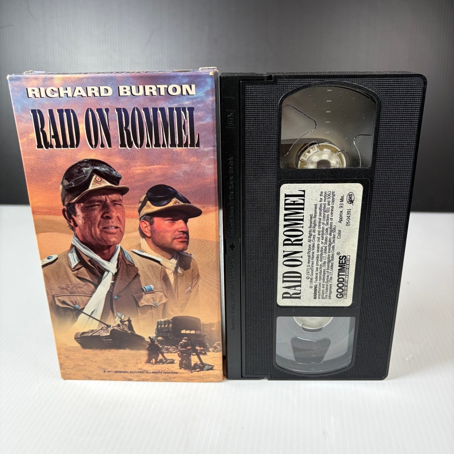 RAID ON ROMMEL VHS 1971 World War II Action Adventure Richard Burton GoodTimes