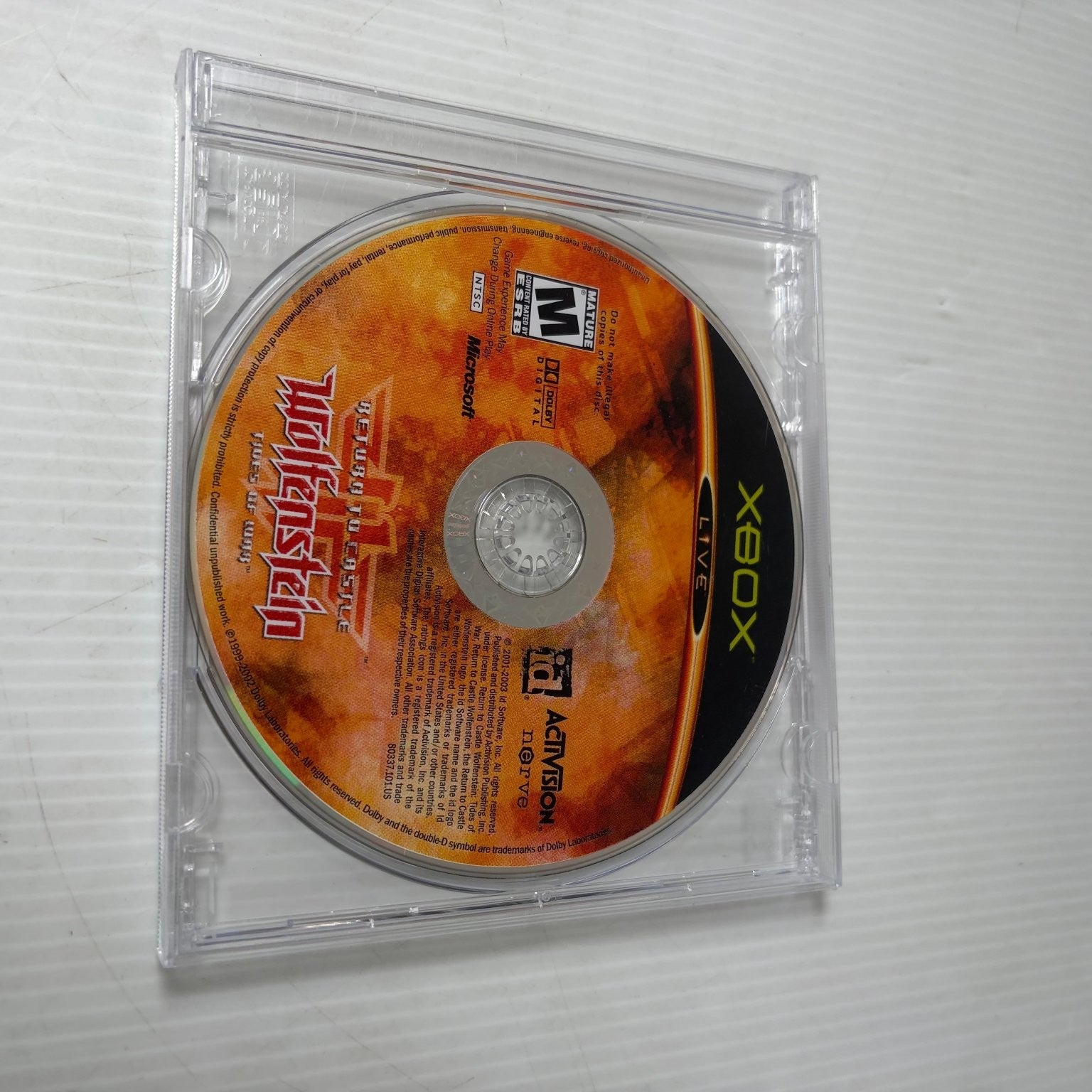 Return to Castle Wolfenstein Xbox Video Game FPS Multiplayer DISC ONLY