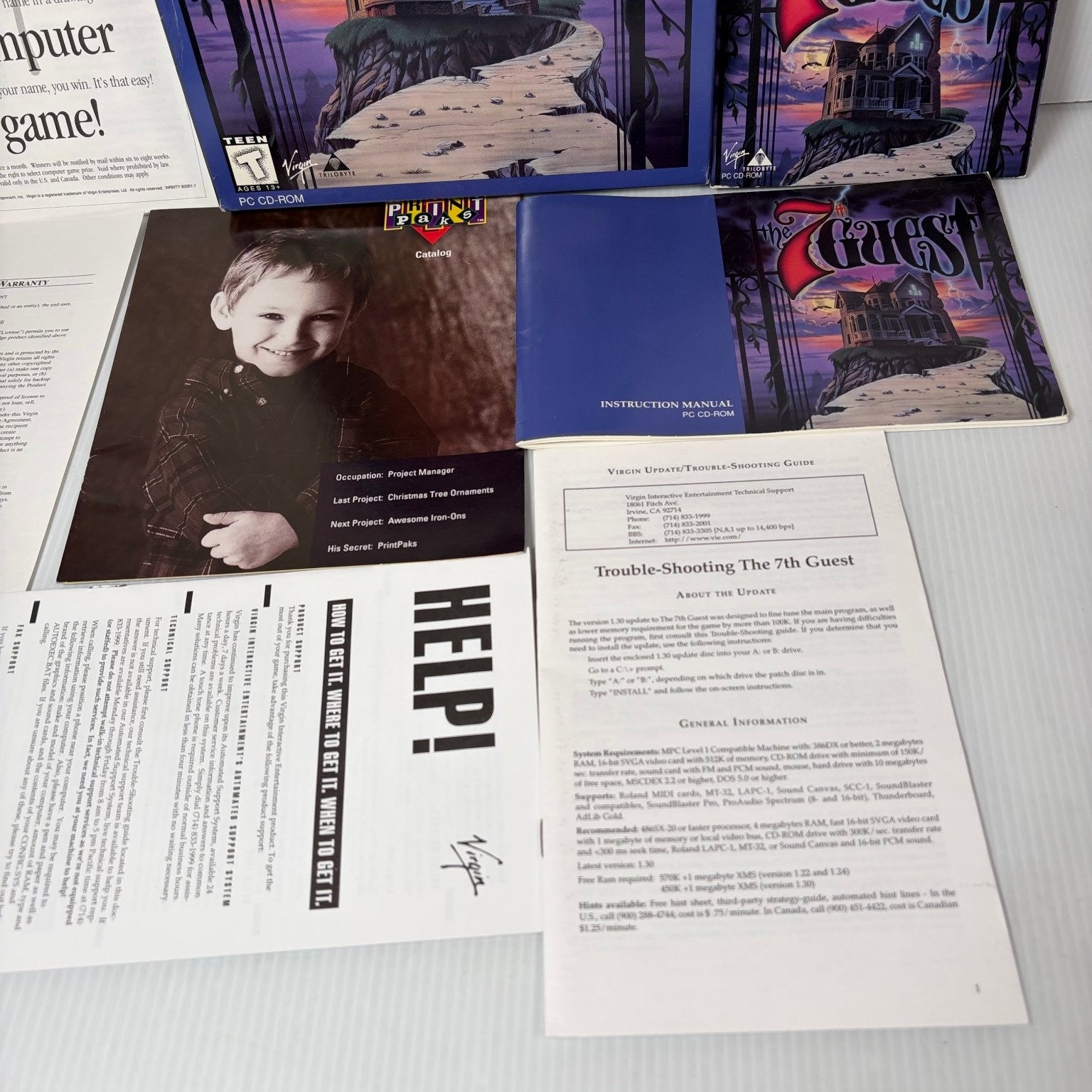 The 7th Guest PC CD-ROM Video Game Big Box Complete FMV Puzzle Mystery