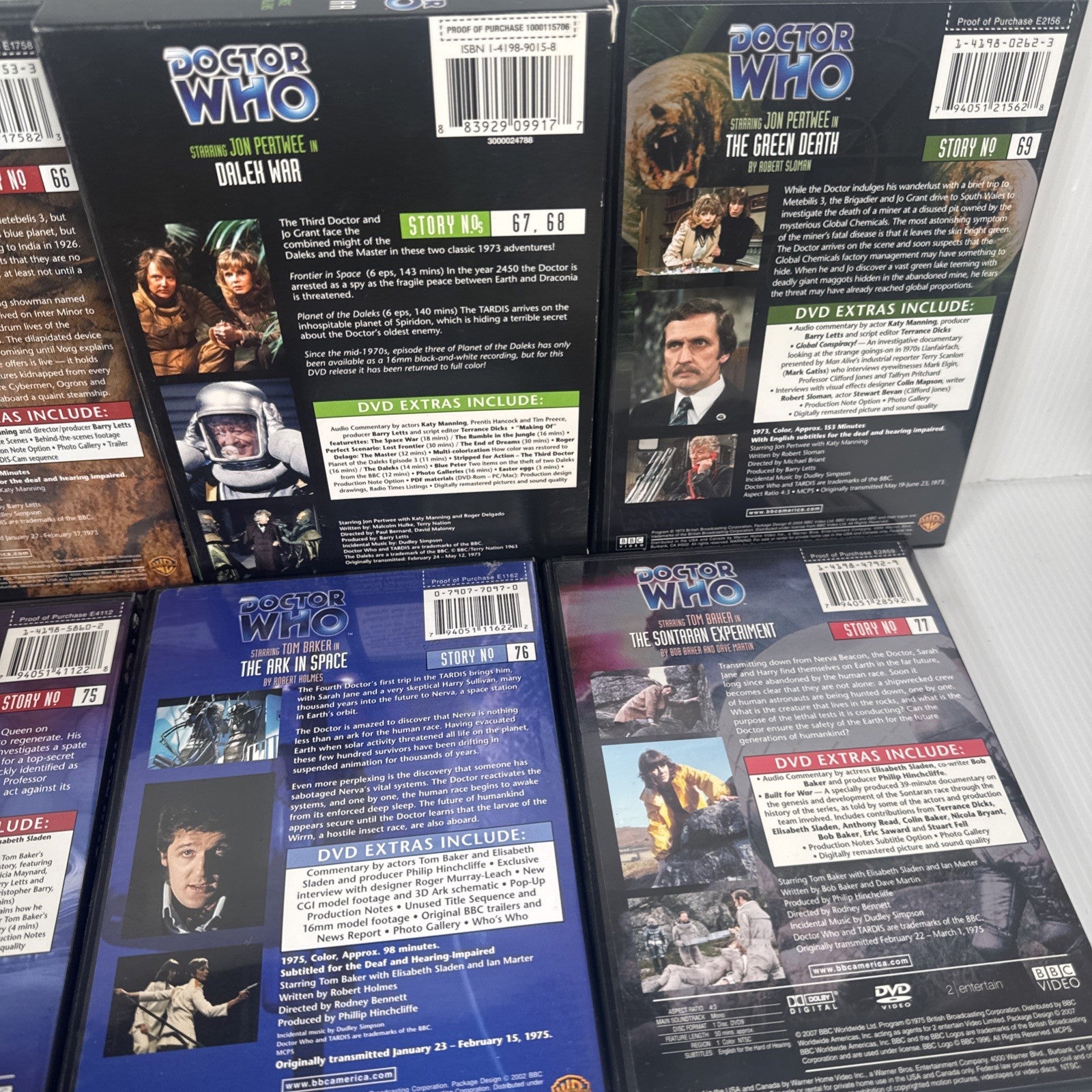 Mixed Lot Of 10 Doctor Who DVDs Jon Pertwee & Tom Baker Years US Release NTSC