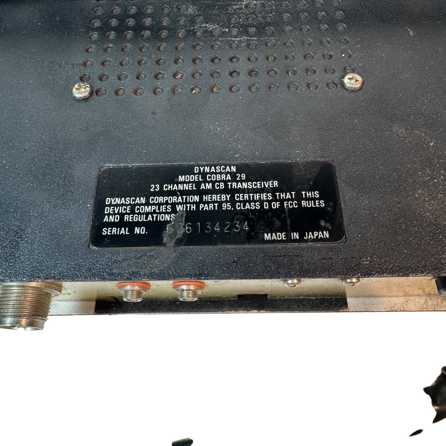 Cobra 29 CB Radio 23-Channel AM Mobile Radio Black Vintage Model AS IS Untested