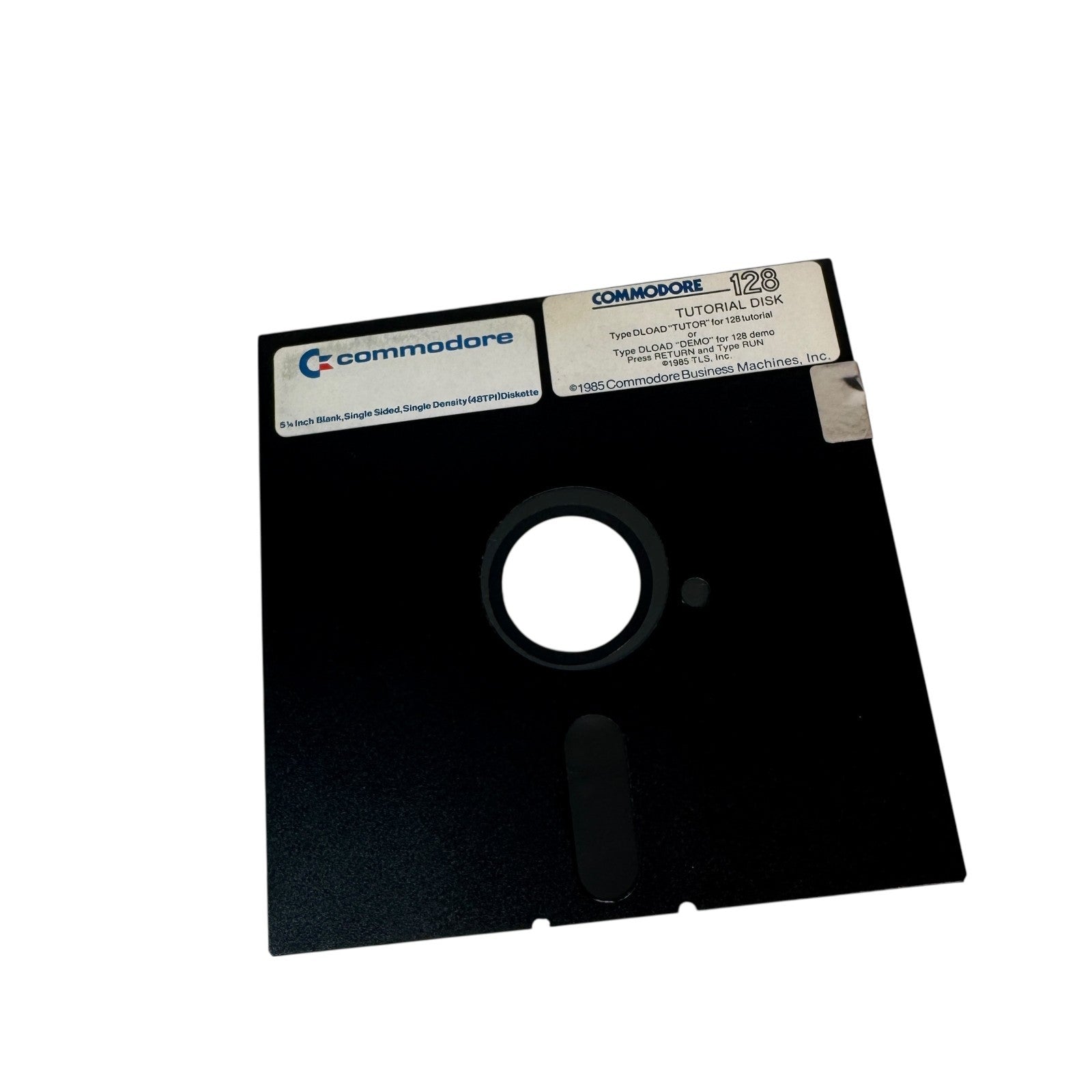 Vintage Commodore 128 Tutorial Disk 1985 5.25" Floppy Right Side Label