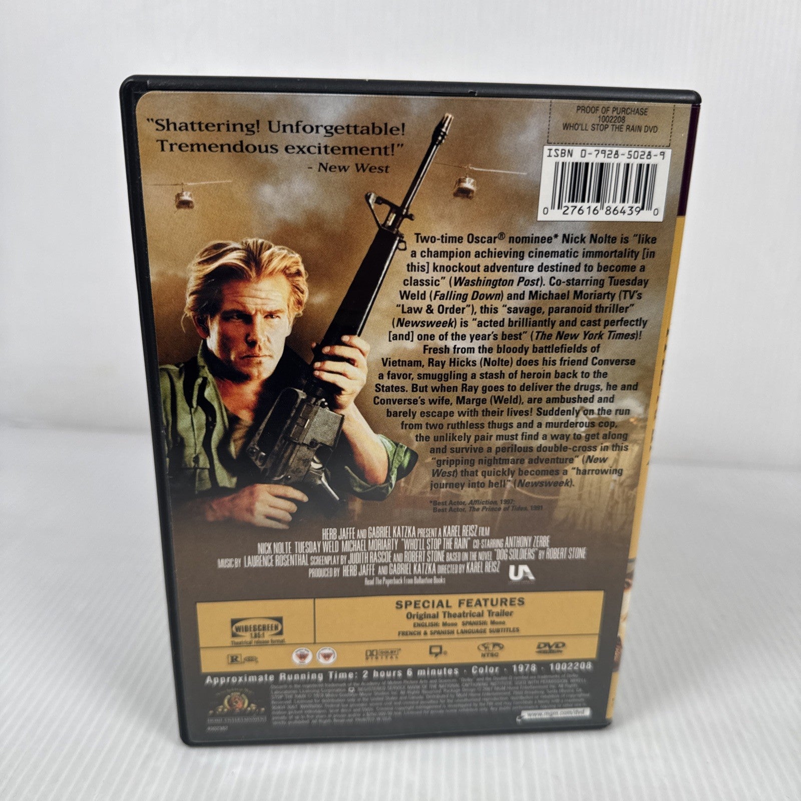 Who'll Stop the Rain DVD 1978 Nick Nolte Tuesday Weld Michael Moriarty