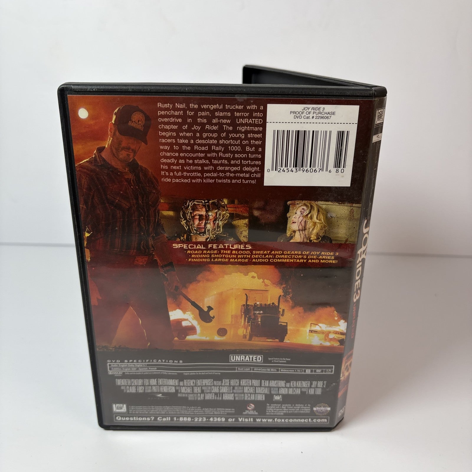 Joy Ride 3 Roadkill UNRATED DVD Horror Thriller Movie Rusty Nail Declan O'Brien