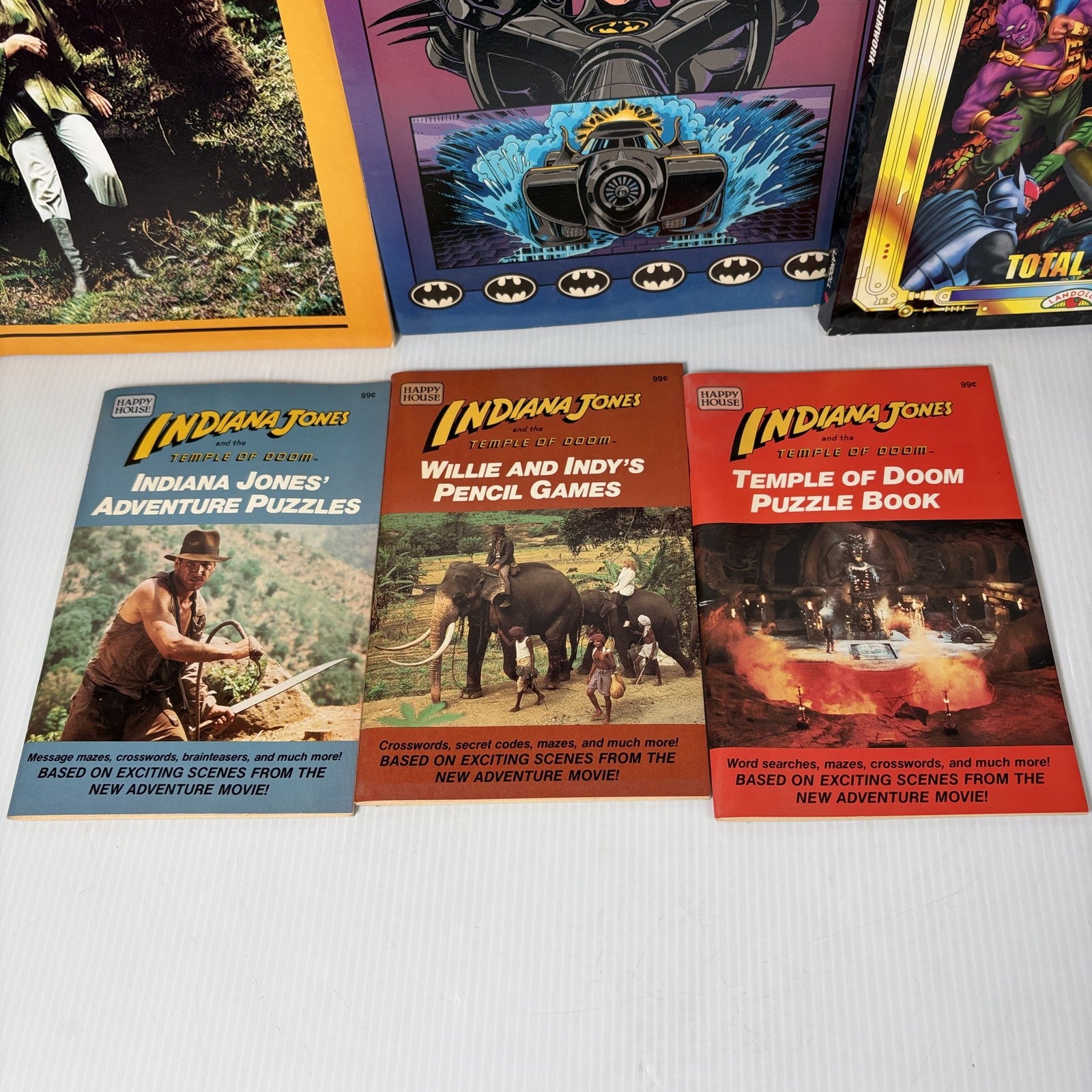 80s & 90s Movies Coloring & Activity Book Lot Star Wars, Indiana Jones, Batman