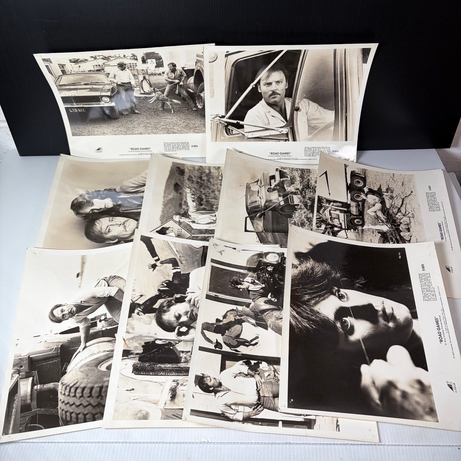 Road Games 1981 Movie Press Kit Lot of 10 8x10 Photos Black White USA