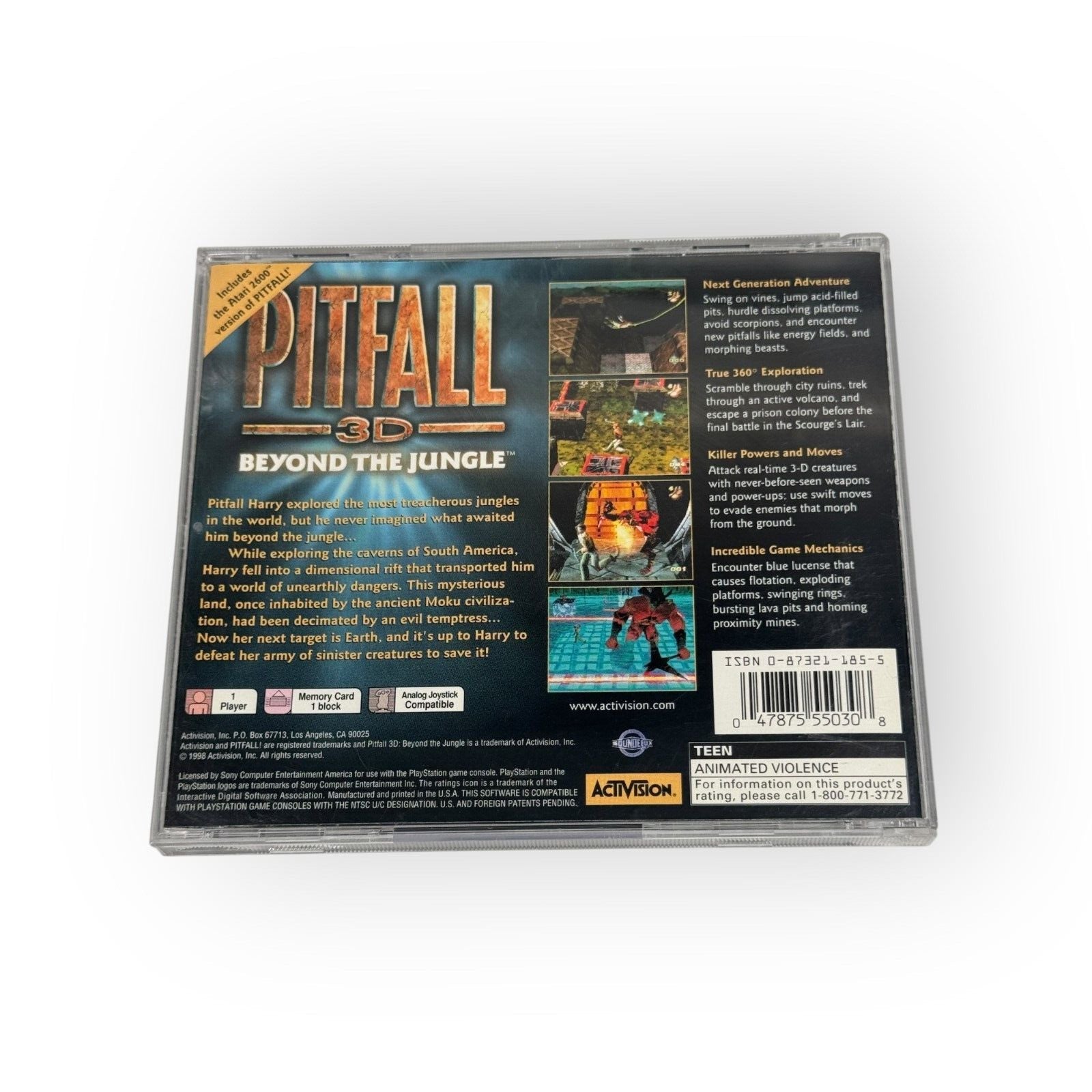 Pitfall 3D Beyond The Jungle Playstation 1 Complete CIB Black Label Activision