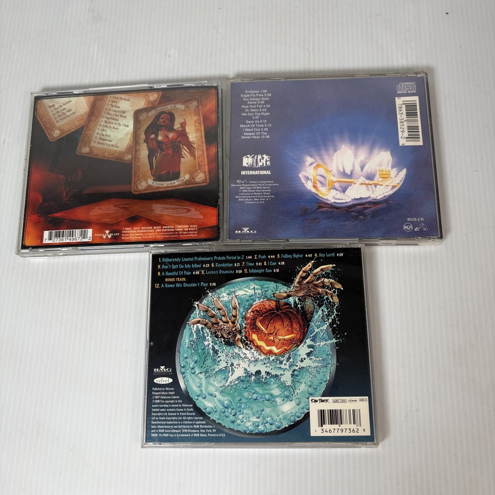 Helloween CD Lot of 3 w/ Poster Keeper of the Seven Keys Part II Better Than Raw