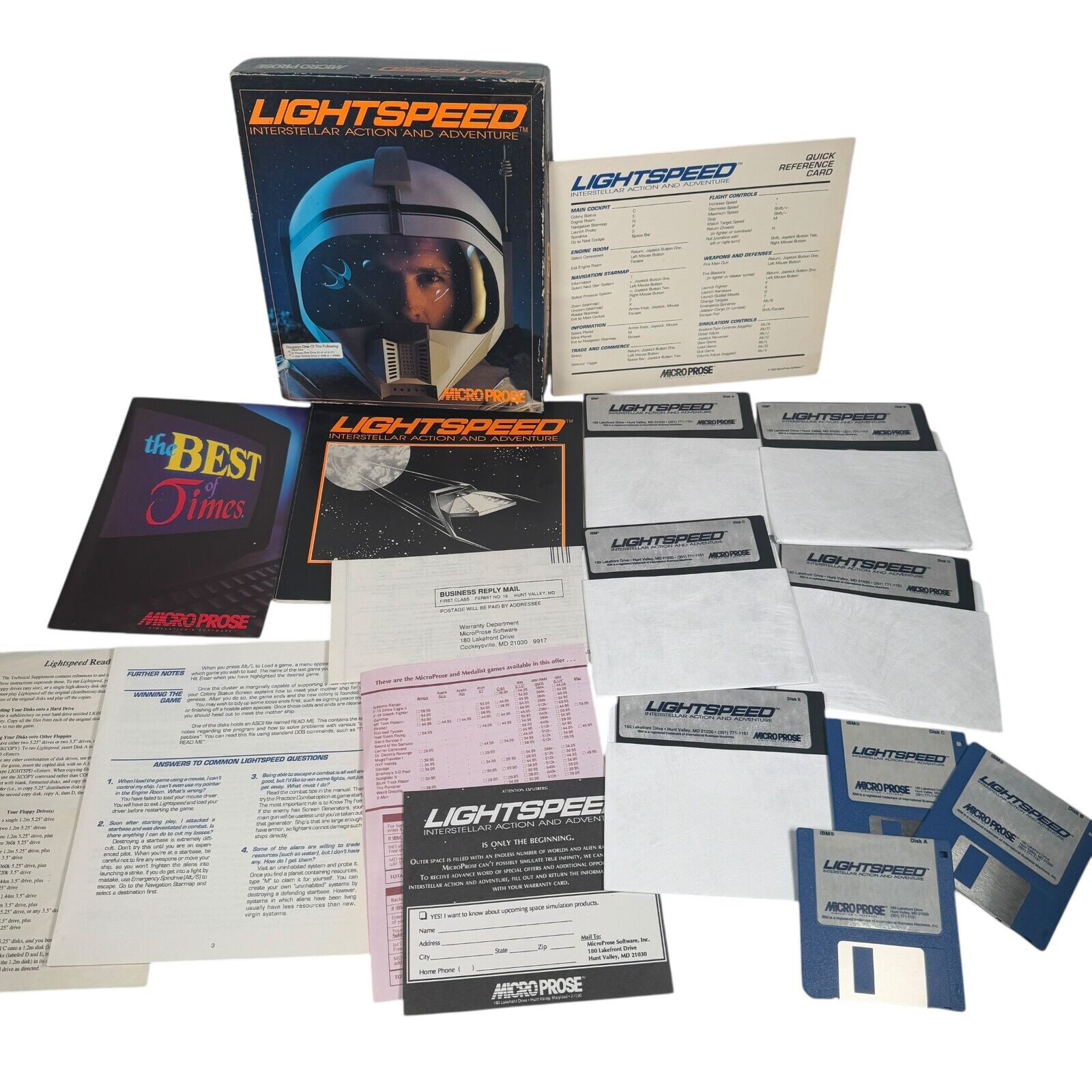 Lightspeed IBM PC Big Box Game MicroProse 1990 100% Complete 5.25" & 3.25" Ver.