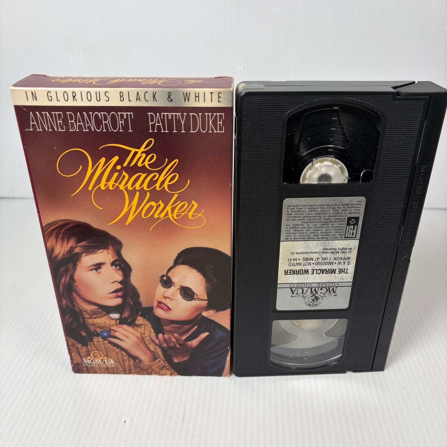 The Miracle Worker VHS 1962 Drama Anne Bancroft Patty Duke MGM/UA Home Video