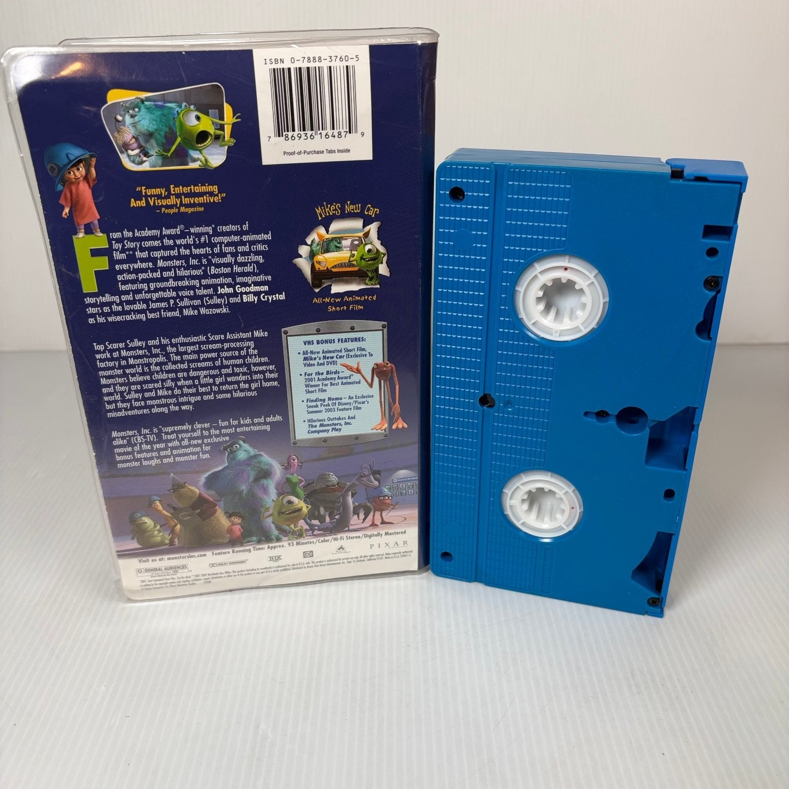 Monsters, Inc. VHS 2002 Animated Comedy Disney Pixar Blue Tape