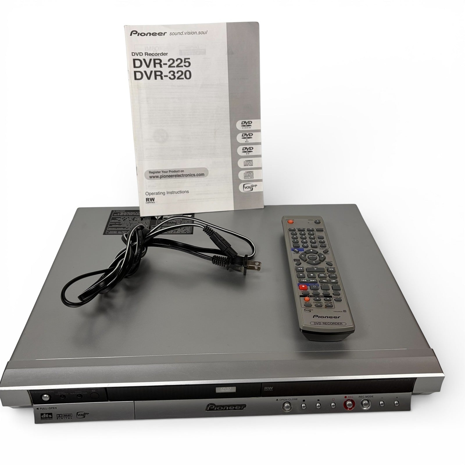Pioneer DVR-225-S DVD Recorder w/ Remote & Manual AS IS (No Power)