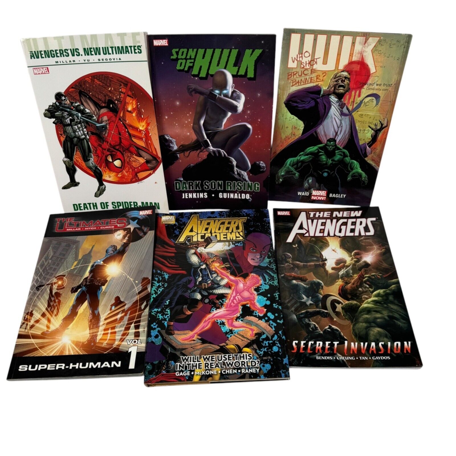 Mixed Lot Of 6 Avengers & Hulk Comic Book Compilations Trade Paperbacks Marvel