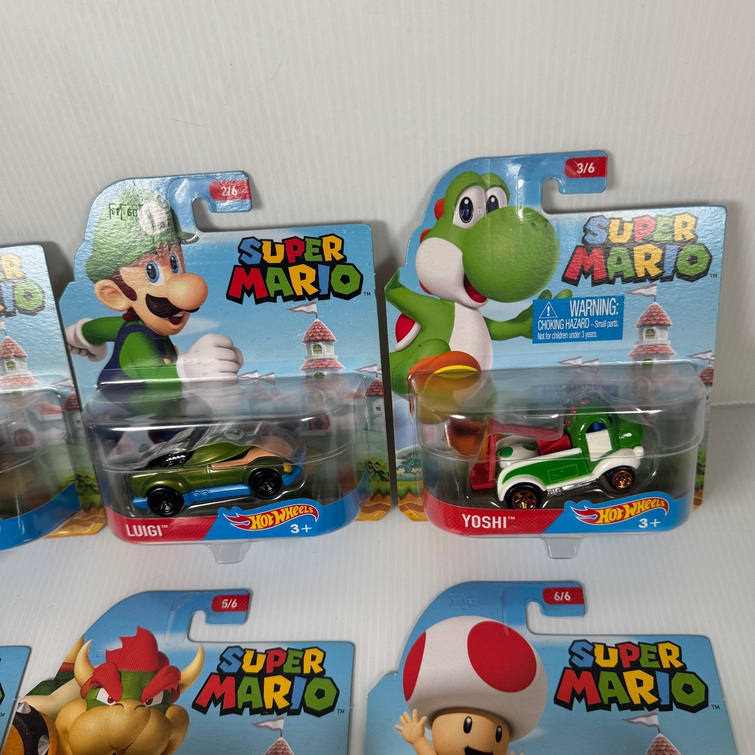 Mattel Hot Wheels Super Mario Character Cars 1/64 Scale Full Set w/ Extras