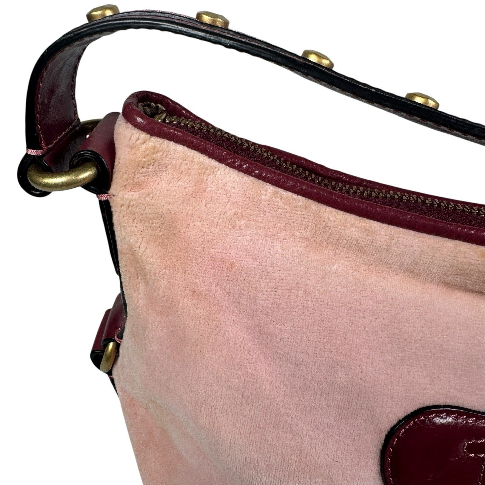Vintage Juicy Couture Y2K JC Studs The Countryside Hobo Pink Shoulder Purse