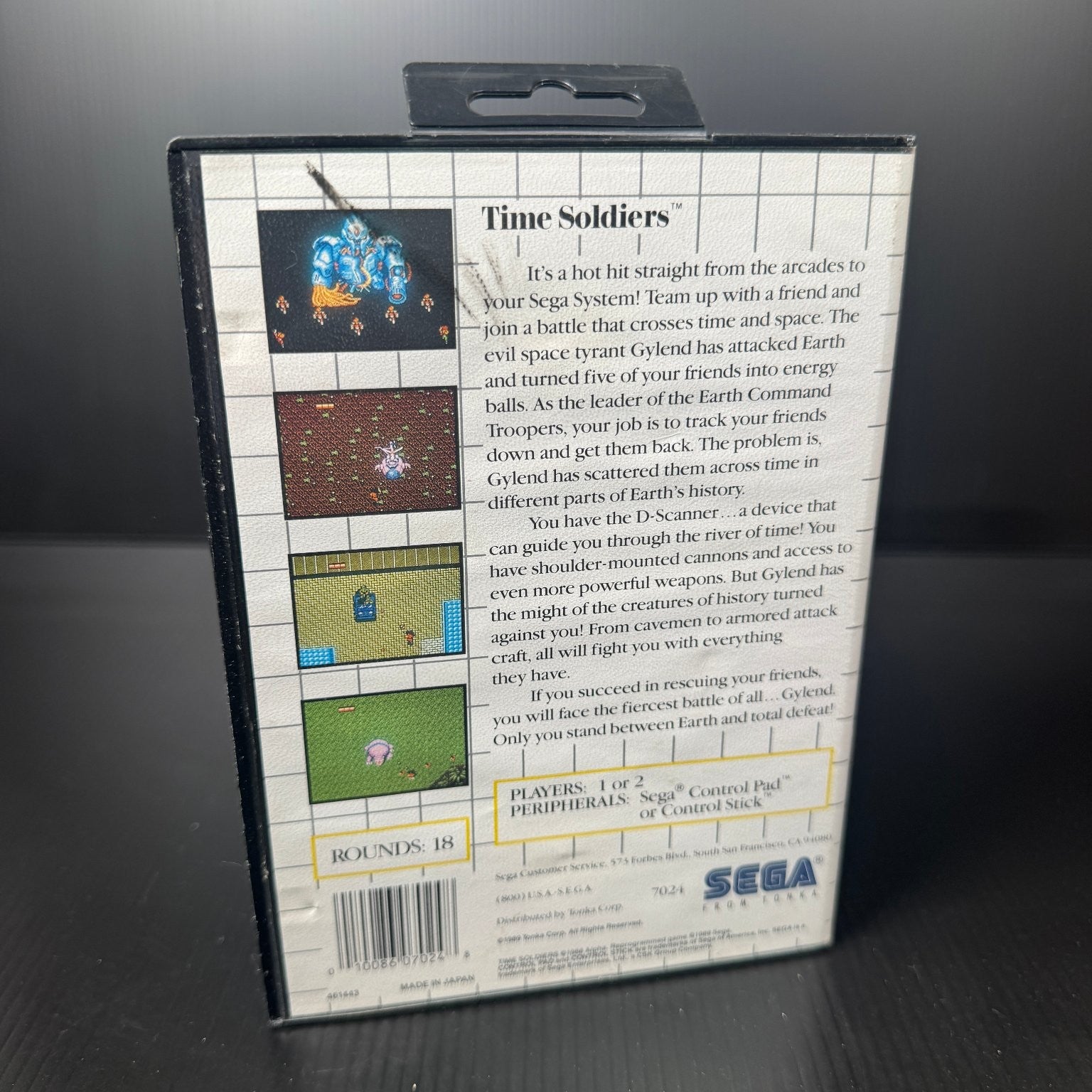 Time Soldiers Sega Master System Game Arcade Shooter Complete CIB w/ Poster