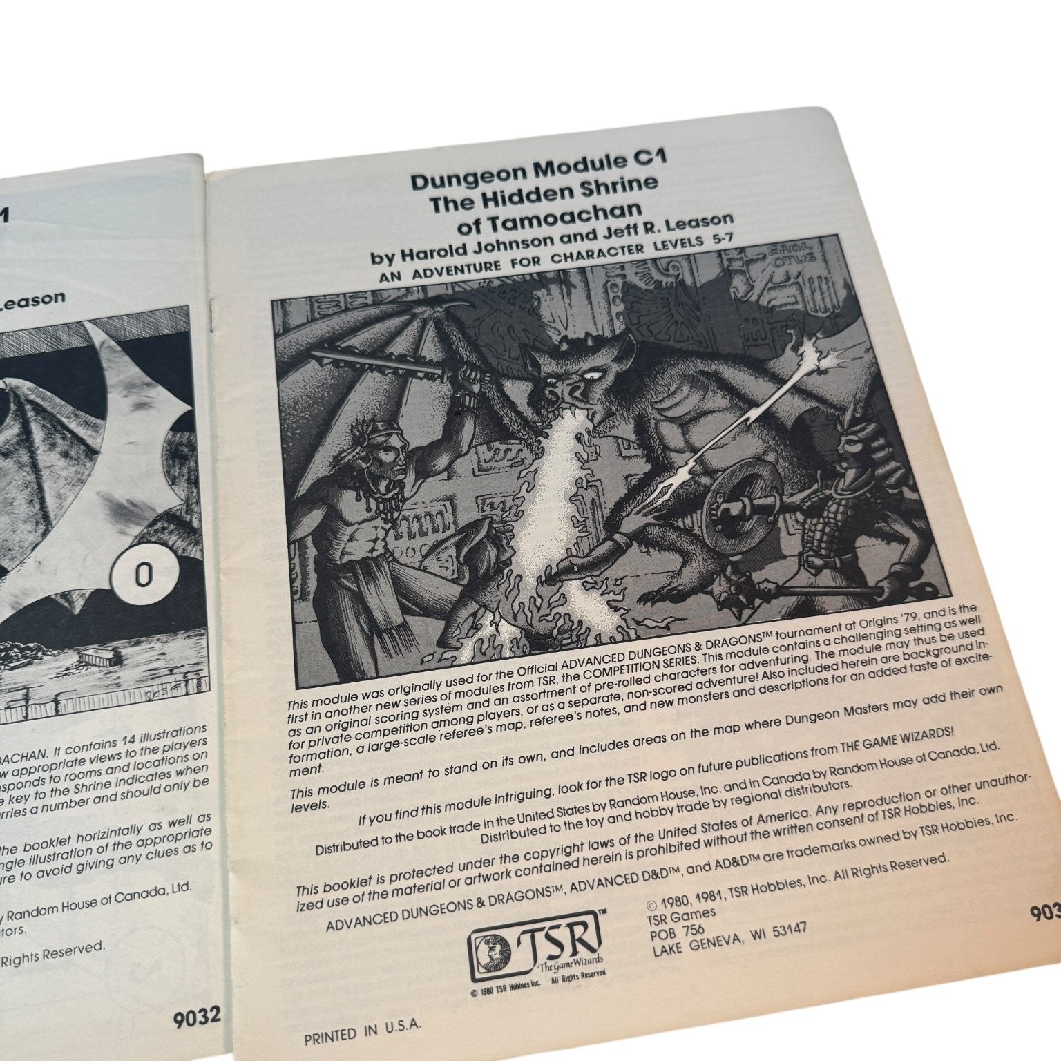 Dungeons & Dragons C1 The Hidden Shrine of Tamoachan AD&D Module 1980 TSR
