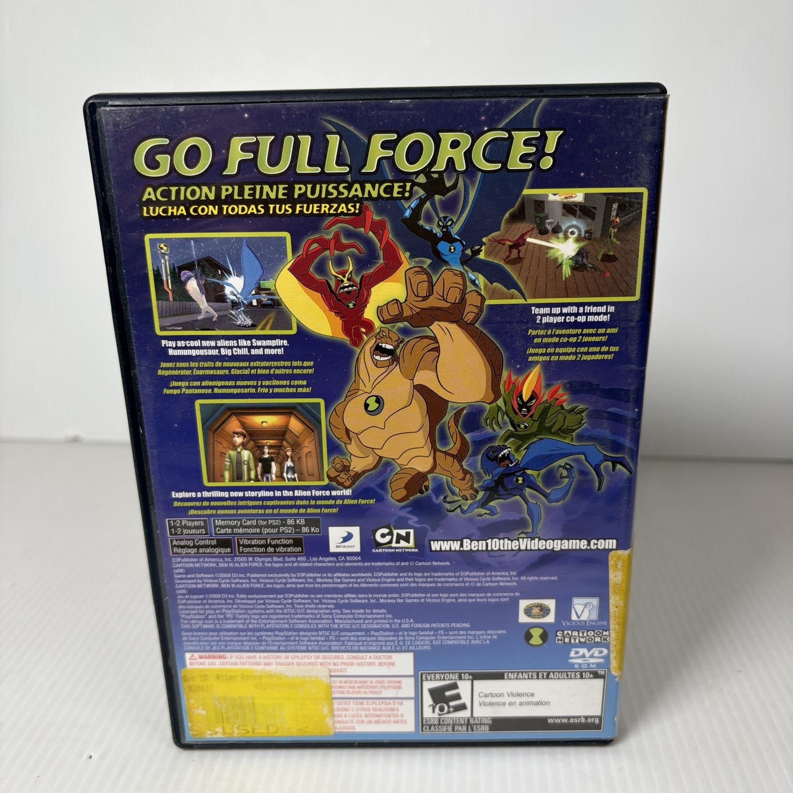 Ben 10 Alien Force Sony PlayStation 2 PS2 Video Game Complete CIB
