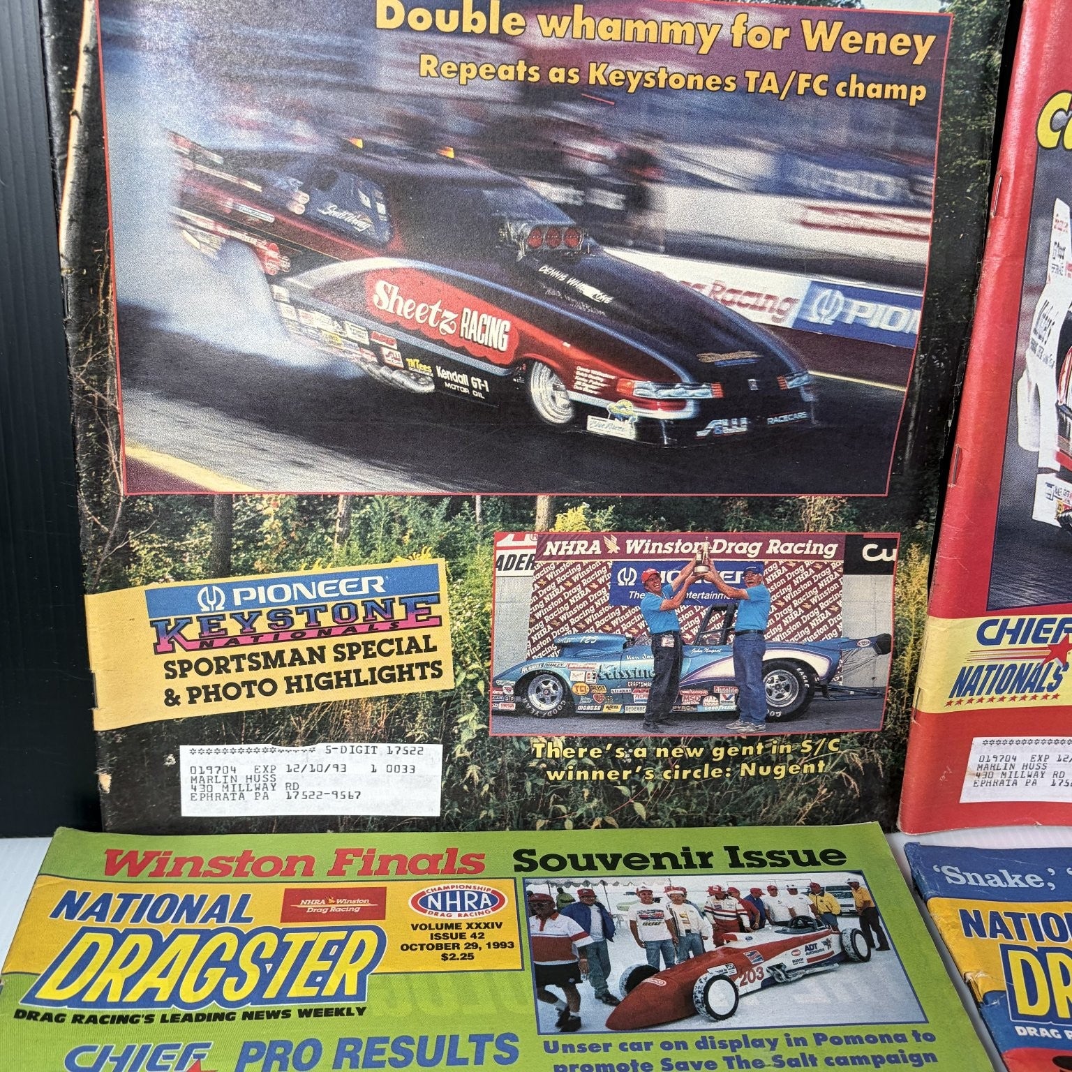 Lot of 20 National Dragster Magazine 1993 July-December Drag Racing NHRA Weekly