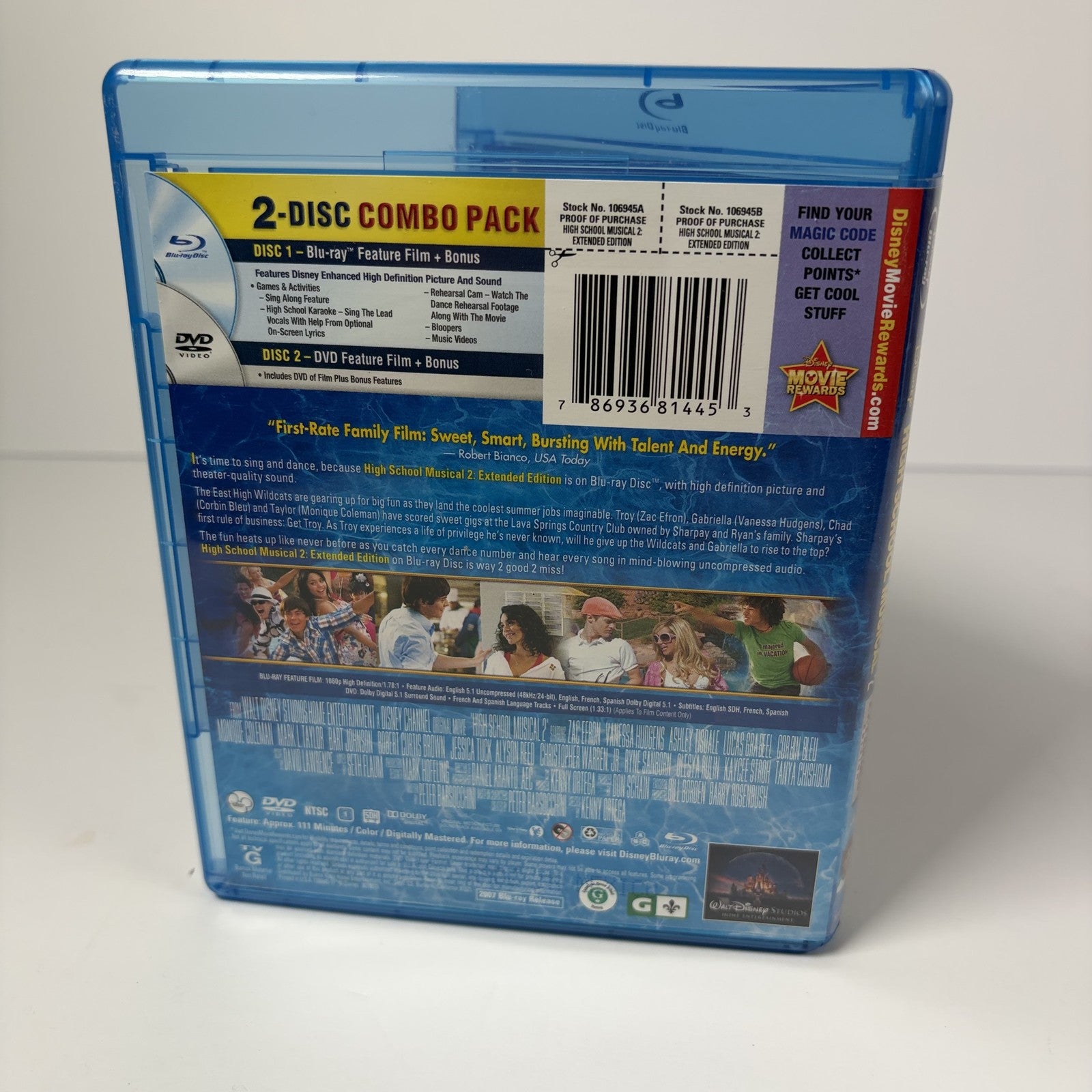 High School Musical 2 Extended Edition Blu-ray + DVD 2-Disc Combo Pack Disney