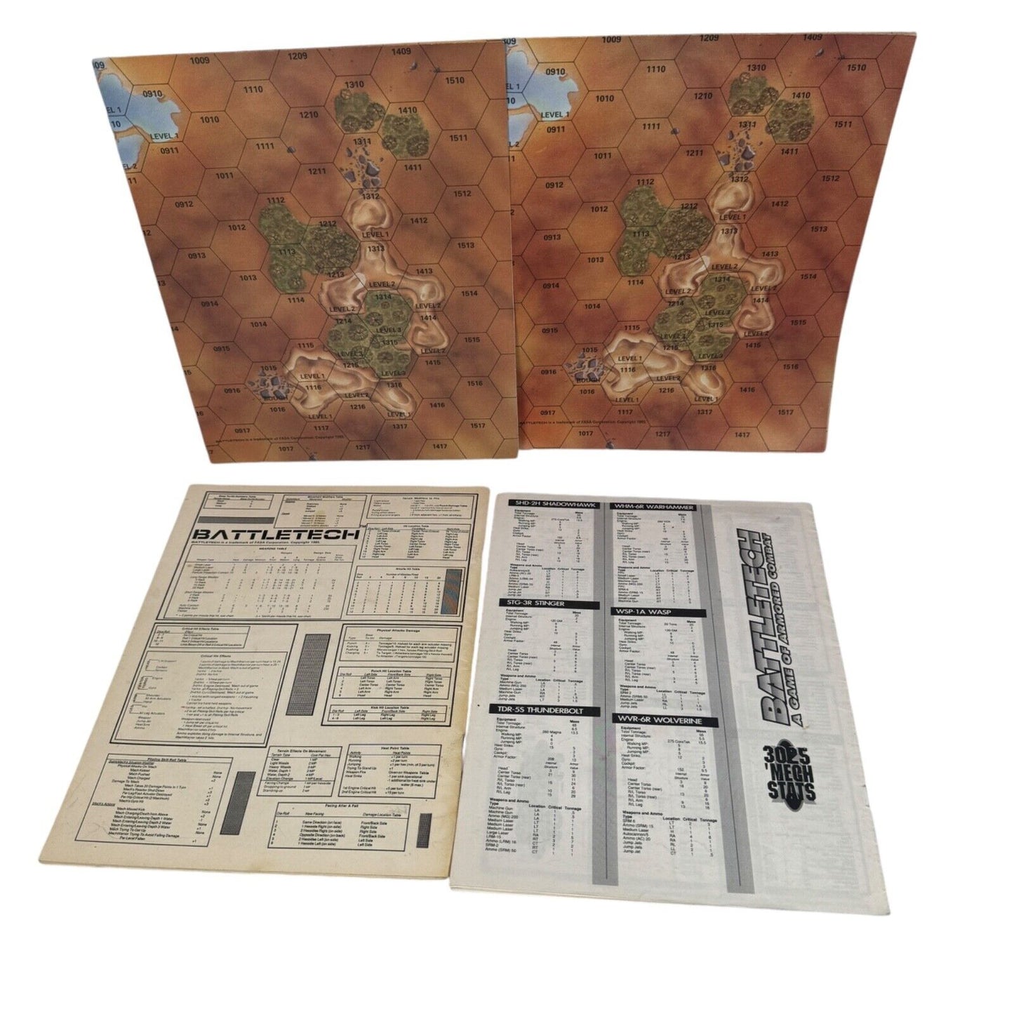 FASA Battletech Second Edition 1604 Game Of Armored Combat Book Maps & One Sheet