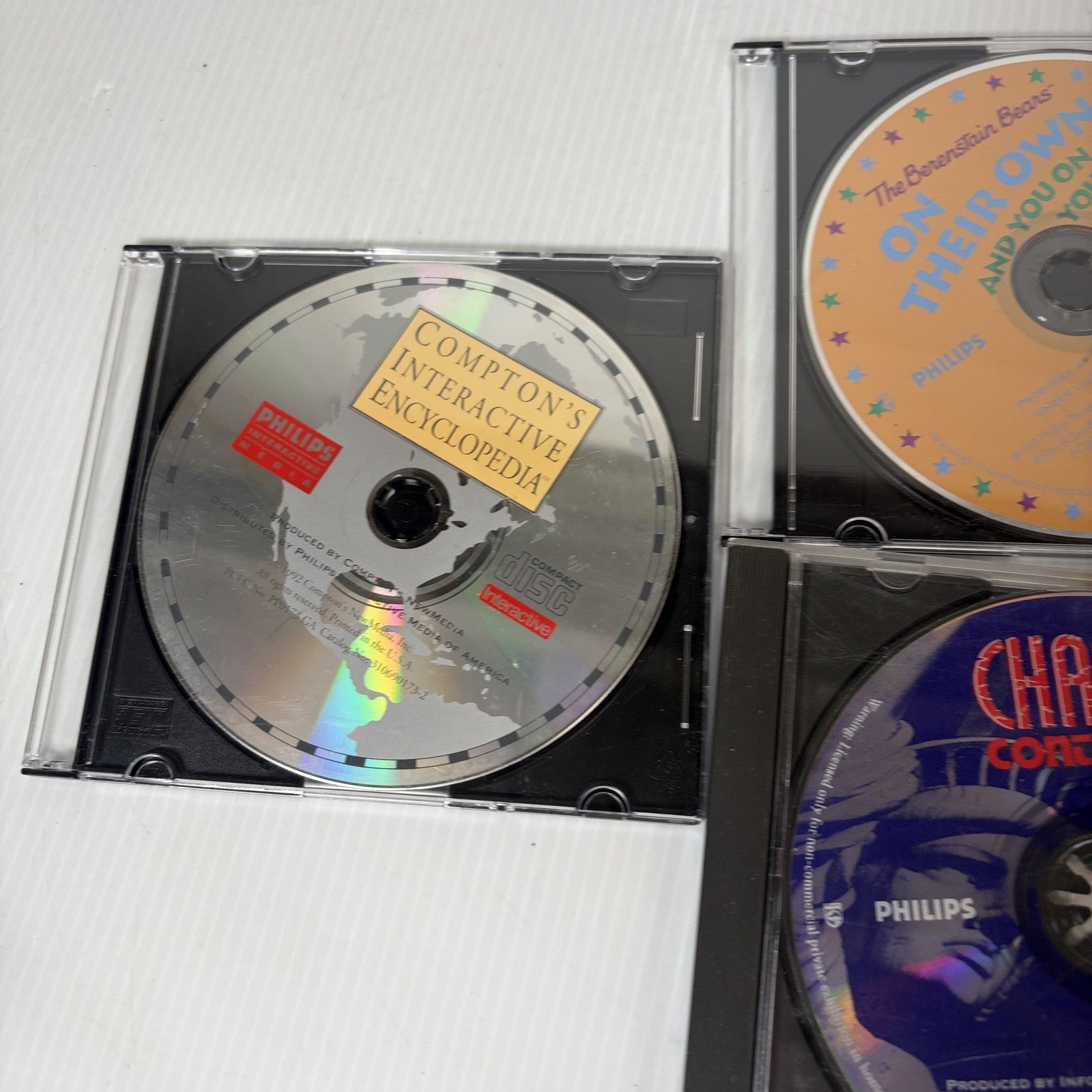 Philips CD-i Disc Lot of 3 Chaos Control, Berenstain Bears Comptons Encyclopedia