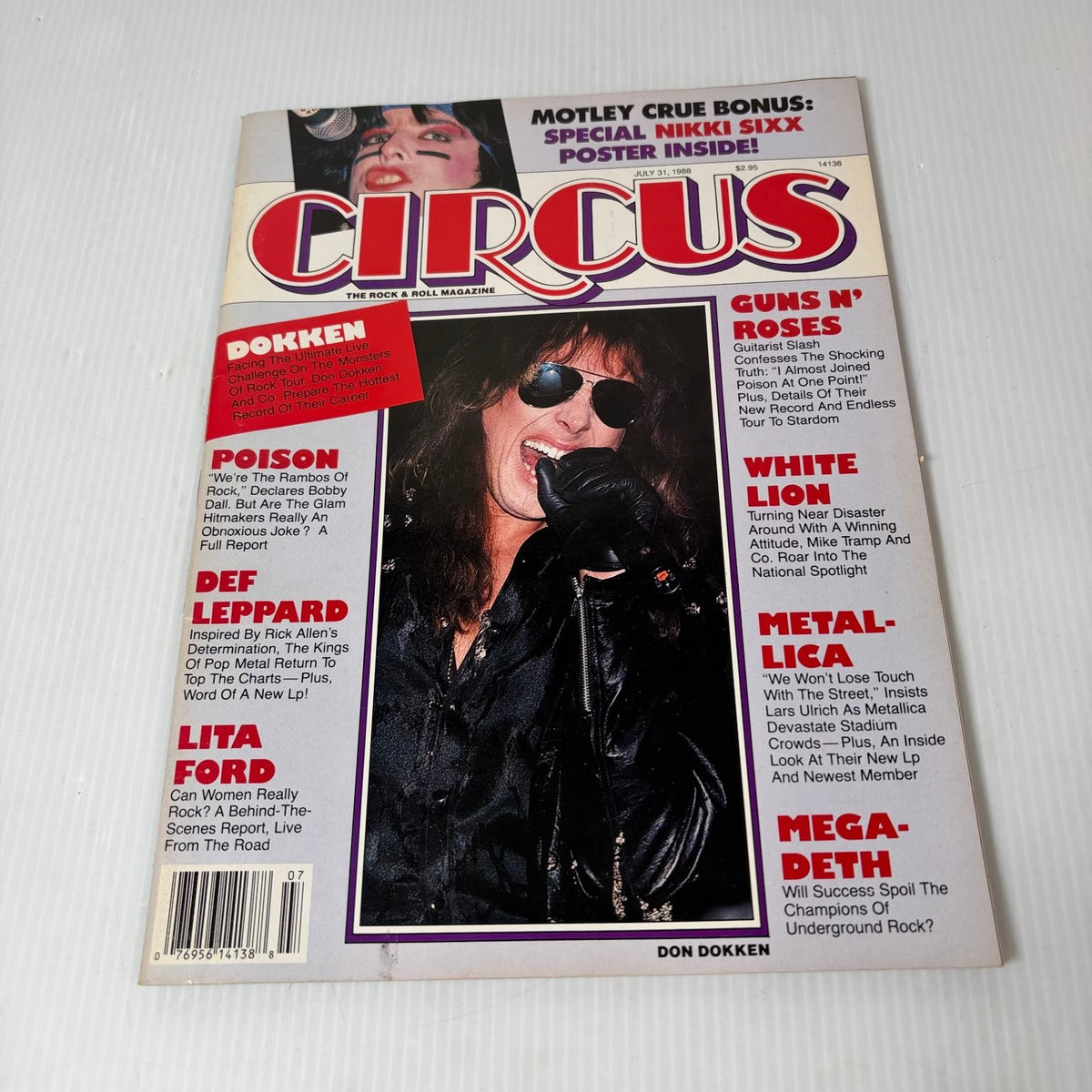 Circus Magazine July 31 1988 Dokken Nikki Sixx Poster Motley Crue Heavy Metal