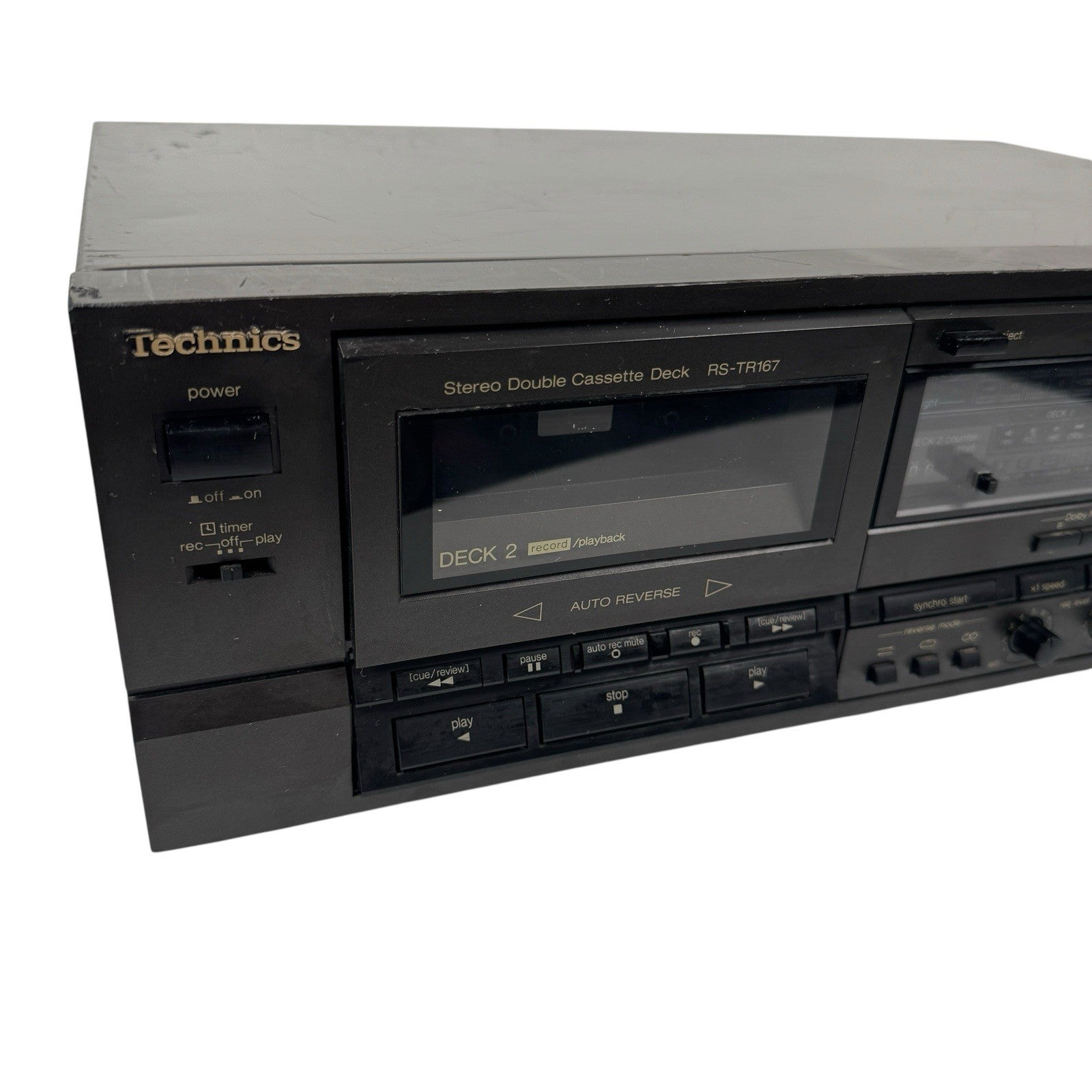 Technics RS-TR167 Dual Cassette Deck Auto-Reverse Playback Record Tested Working